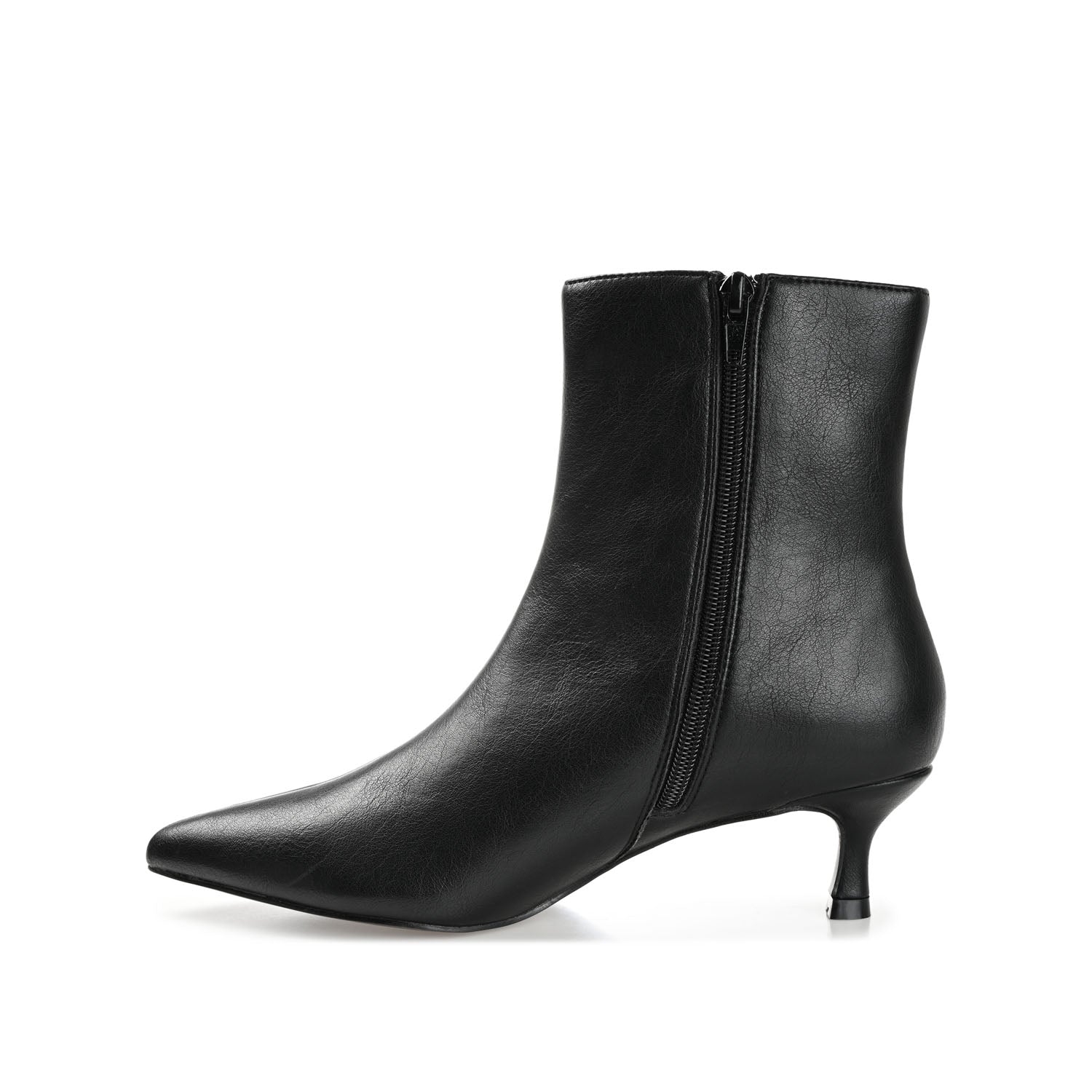 ARELY POINTED TOE BOOTIES IN VEGAN LEATHER - Black PU