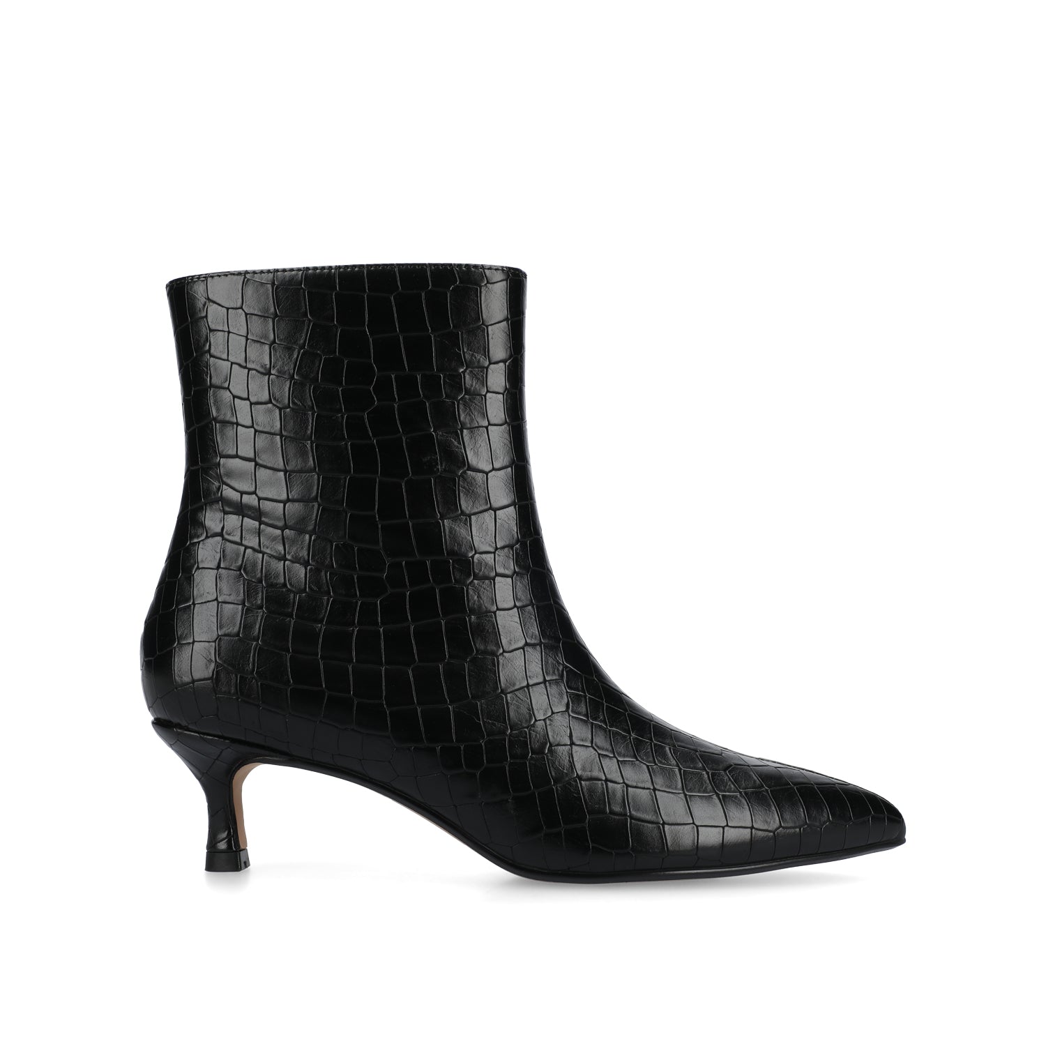 ARELY POINTED TOE BOOTIES - Black Croco