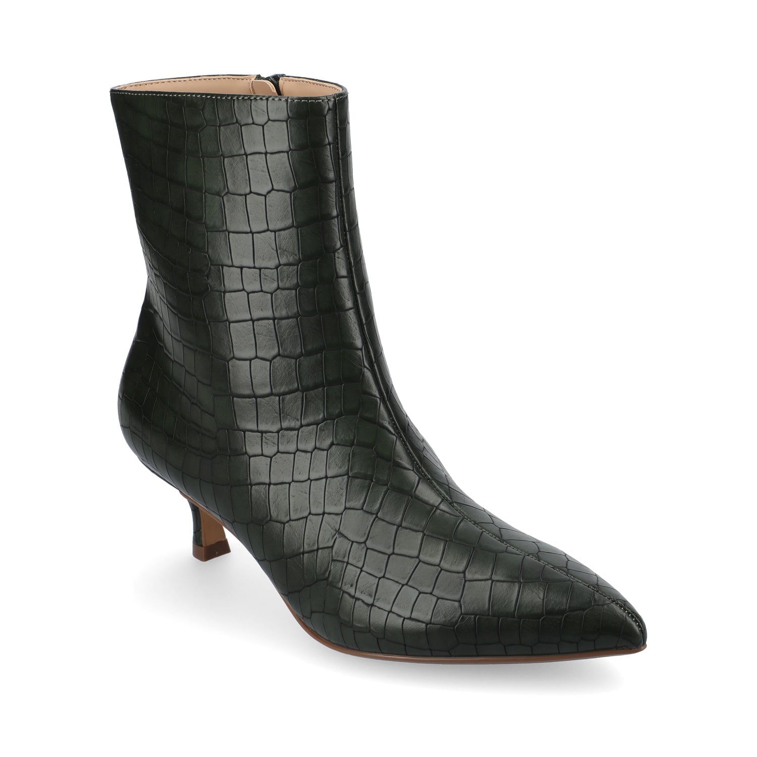 ARELY POINTED TOE BOOTIES - Olive Croco