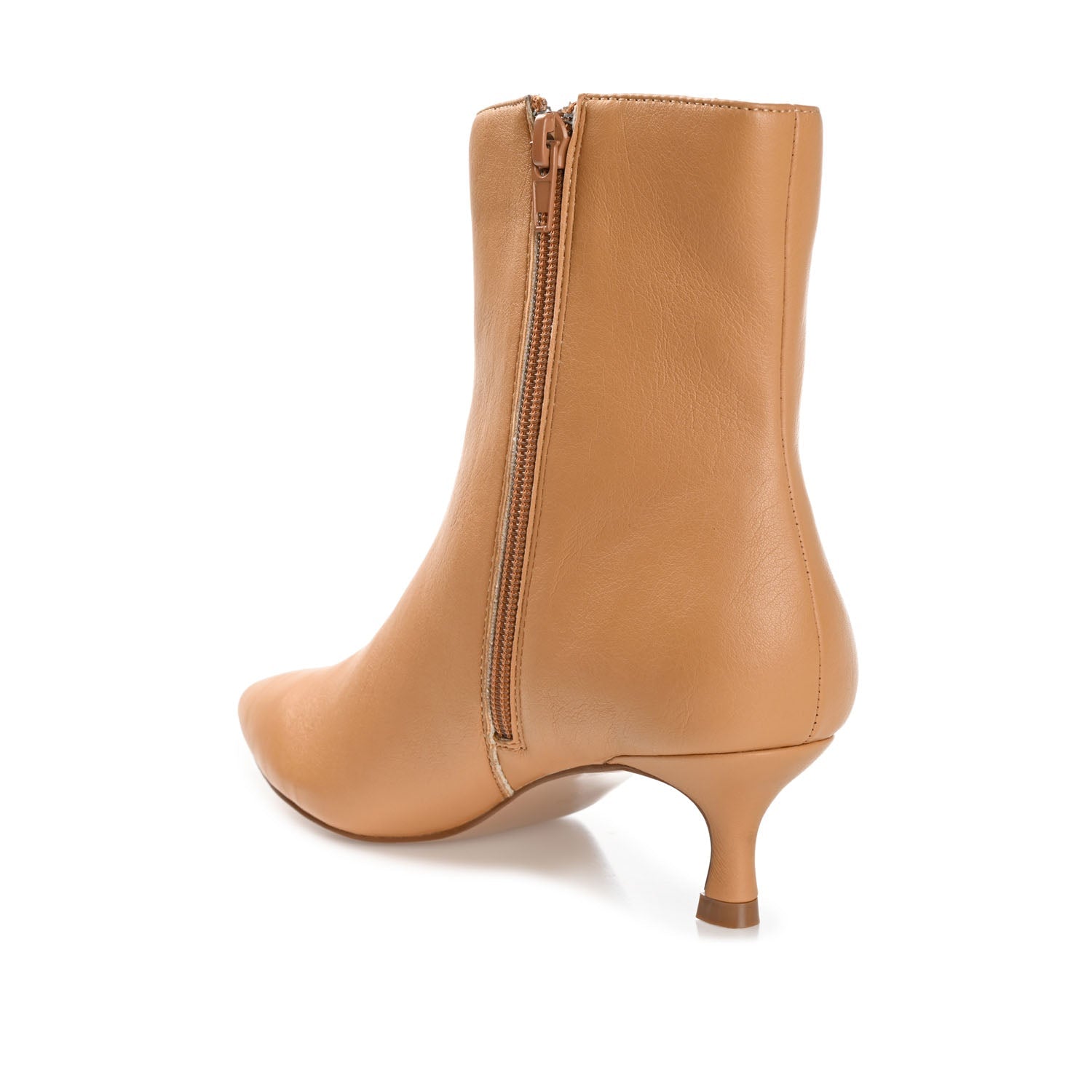 ARELY POINTED TOE BOOTIES IN VEGAN LEATHER - Tan PU