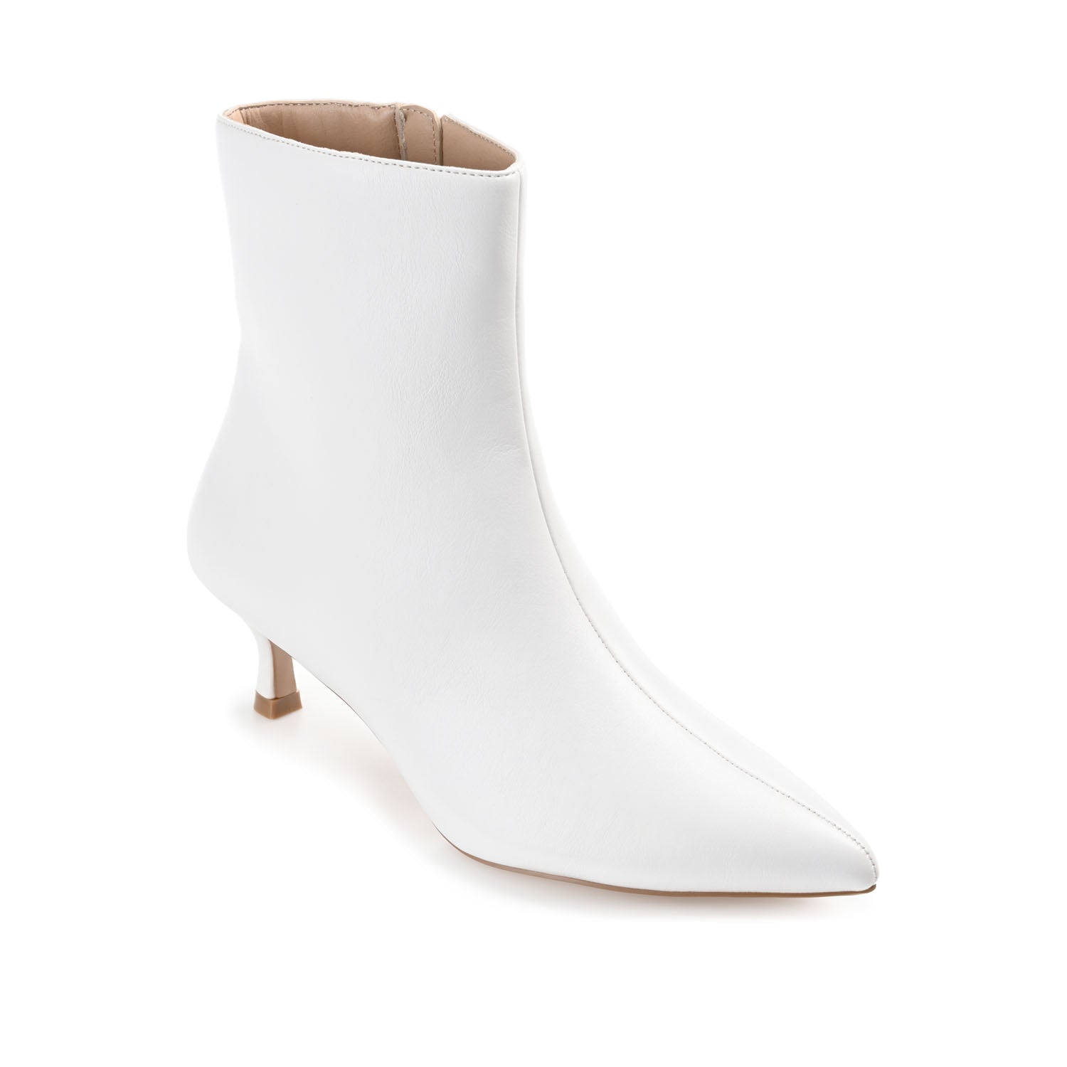 ARELY POINTED TOE BOOTIES IN WIDE - White PU