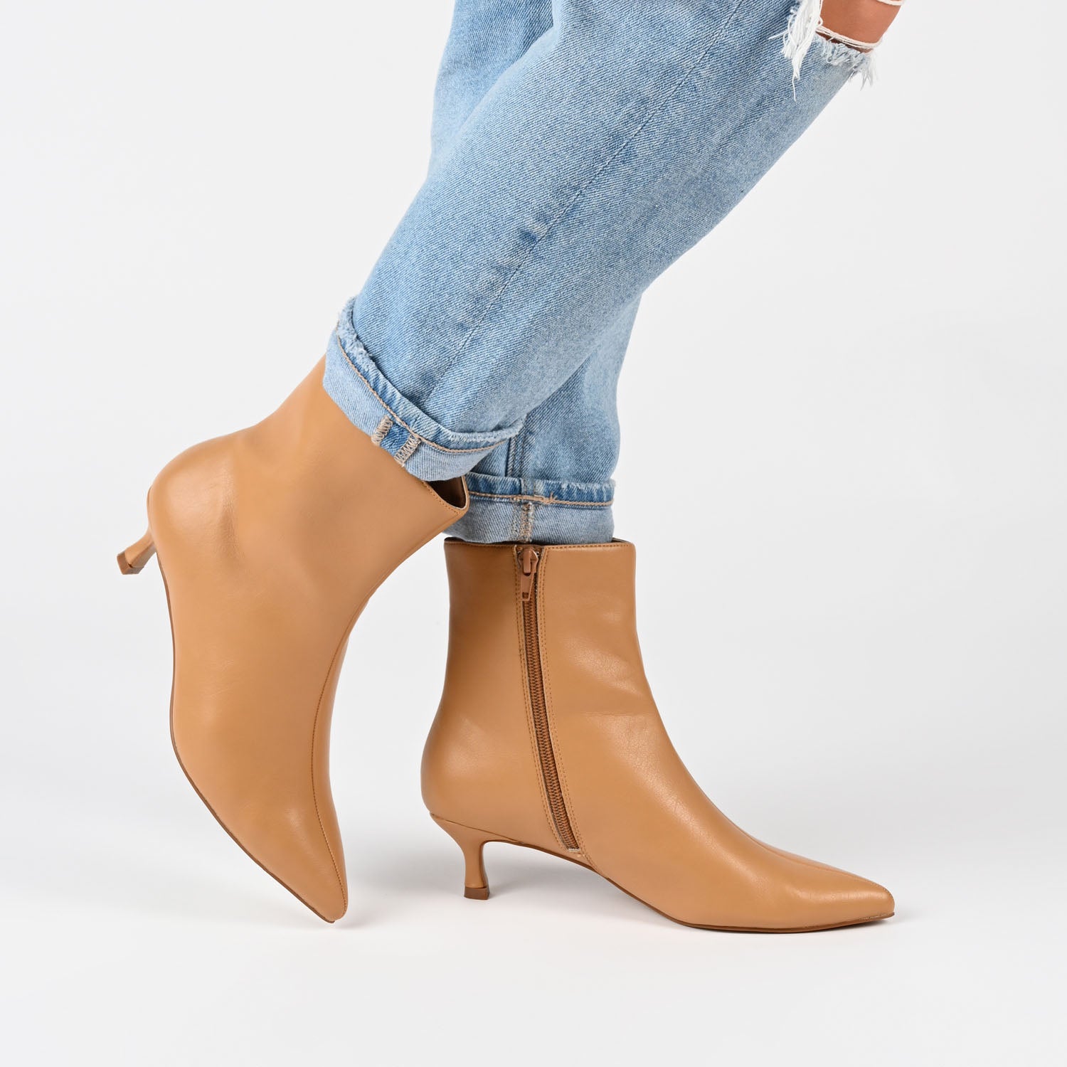 ARELY POINTED TOE BOOTIES IN VEGAN LEATHER