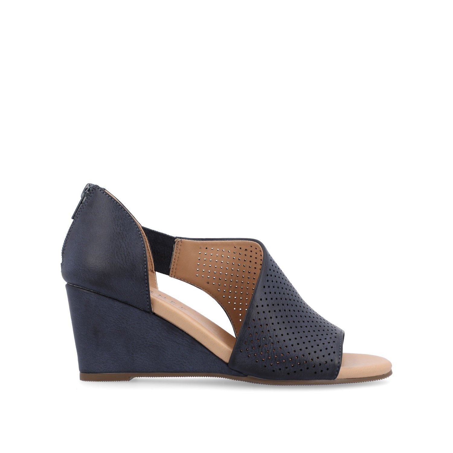 ARETHA WEDGE HEEL SANDALS IN VEGAN LEATHER - Blue PU