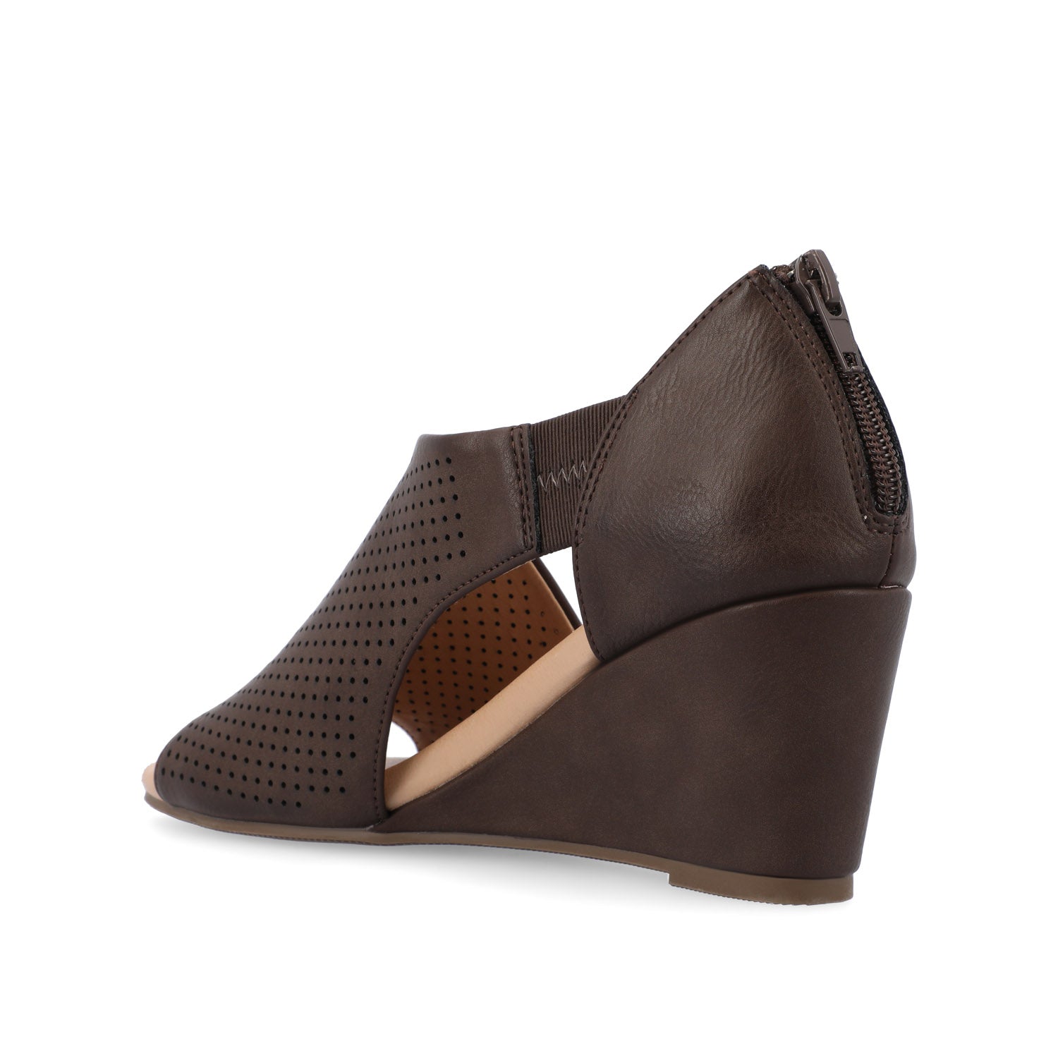 ARETHA WEDGE HEEL SANDALS IN WIDE - Brown PU