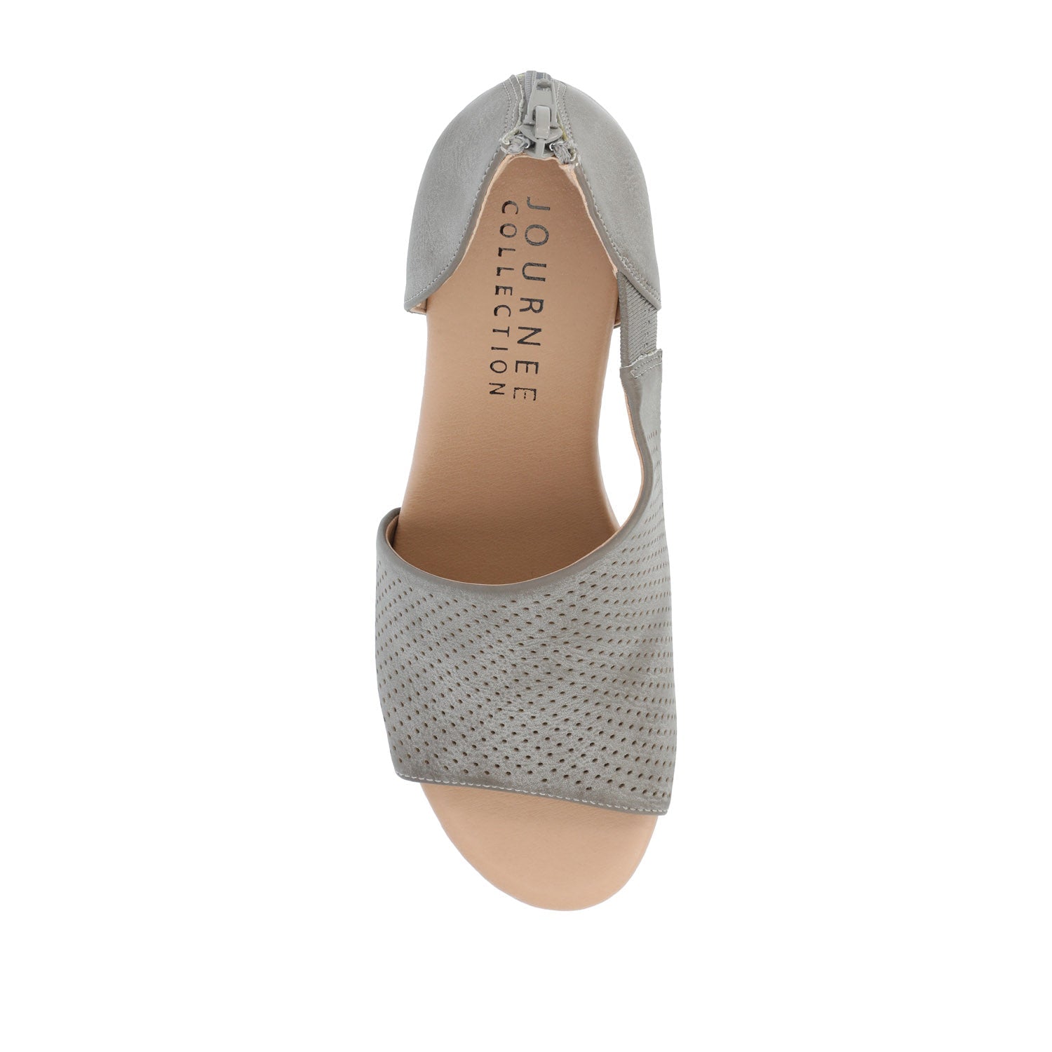 ARETHA WEDGE HEEL SANDALS IN VEGAN LEATHER - Grey PU
