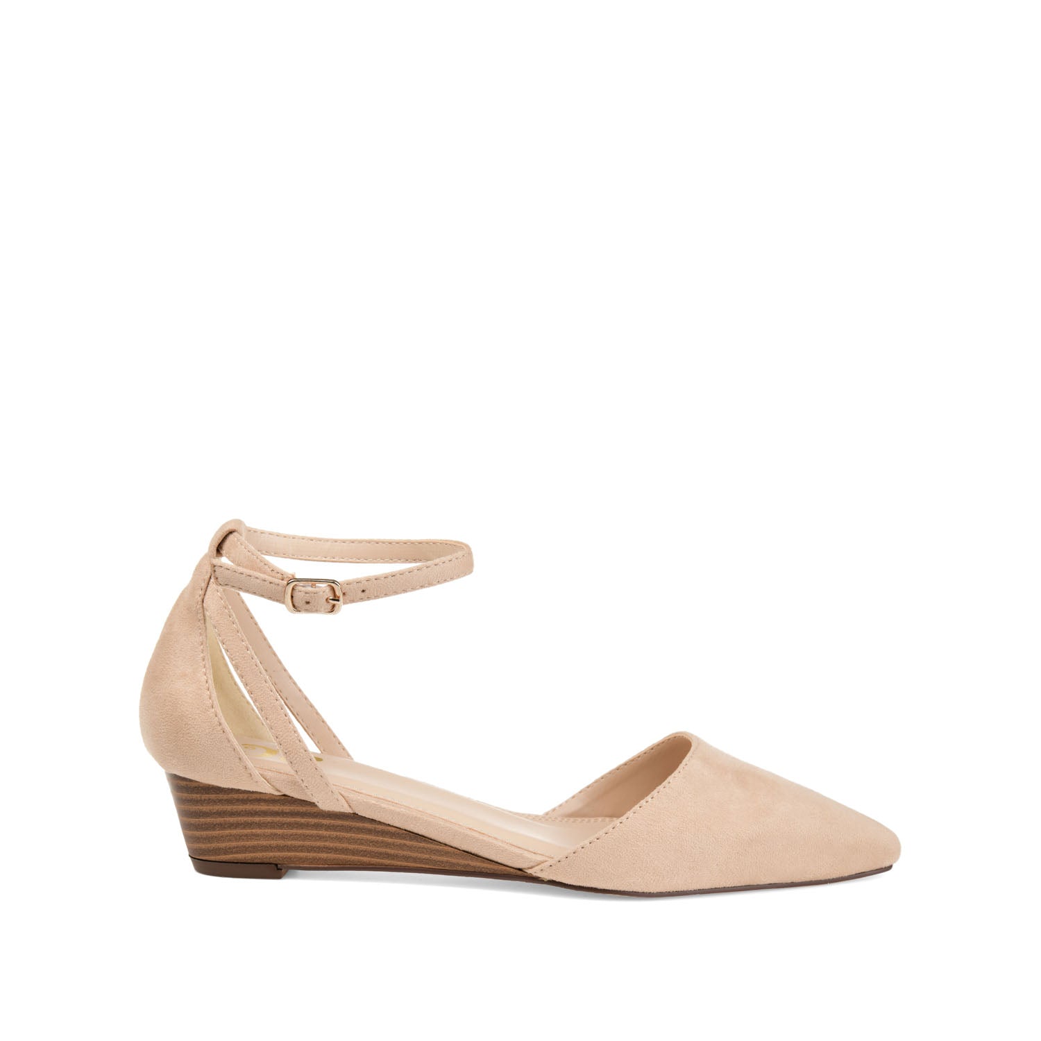 ARKIE D'ORSAY WEDGE HEELS IN FAUX SUEDE - Nude