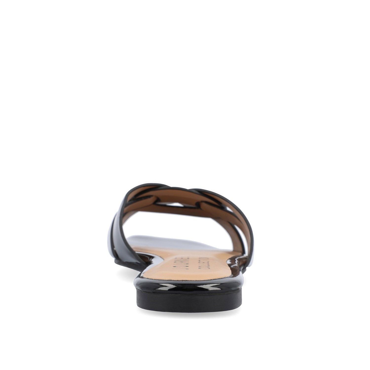 ARRINA BASIC PATENT SLIDE SANDALS IN WIDE - Black Patent