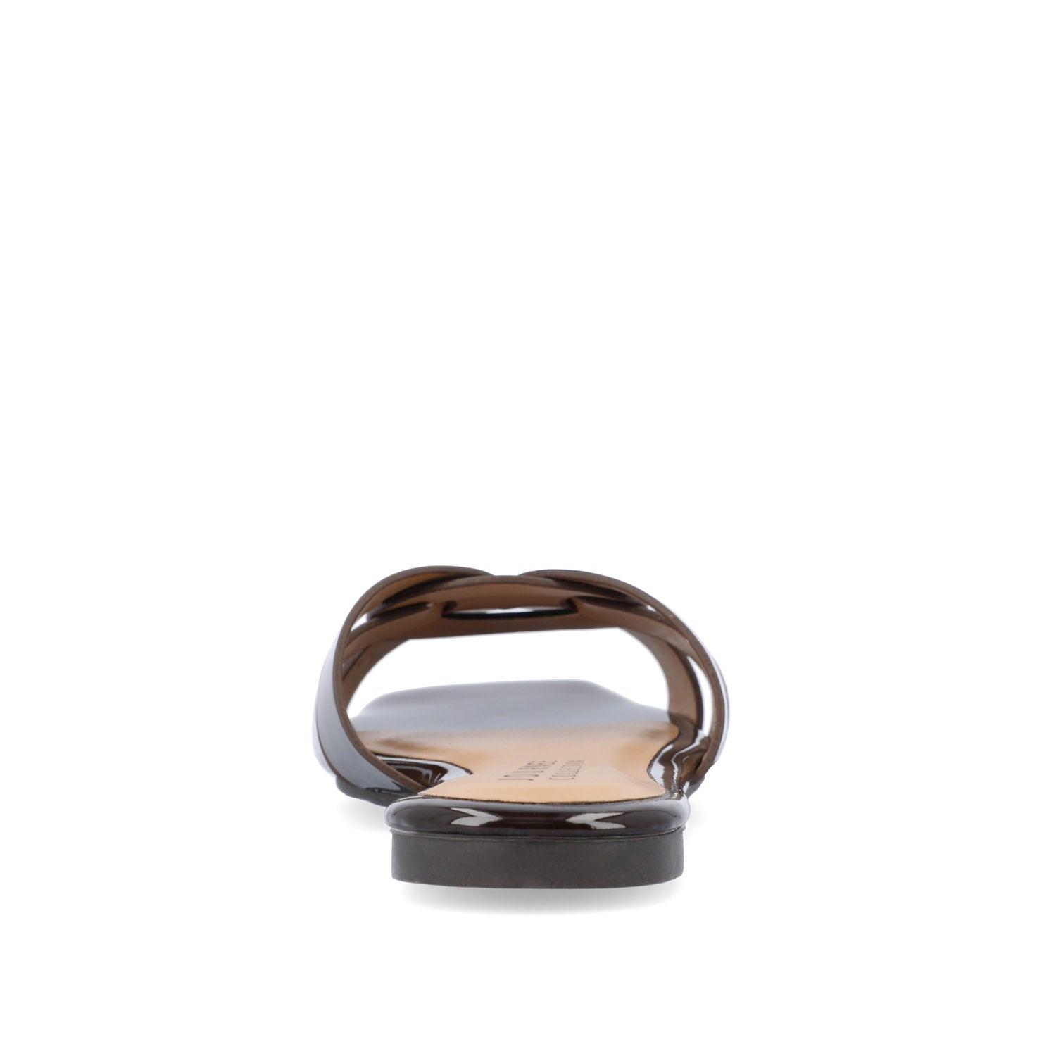 ARRINA SLIDE SANDALS IN BASIC PATENT - Brown Patent