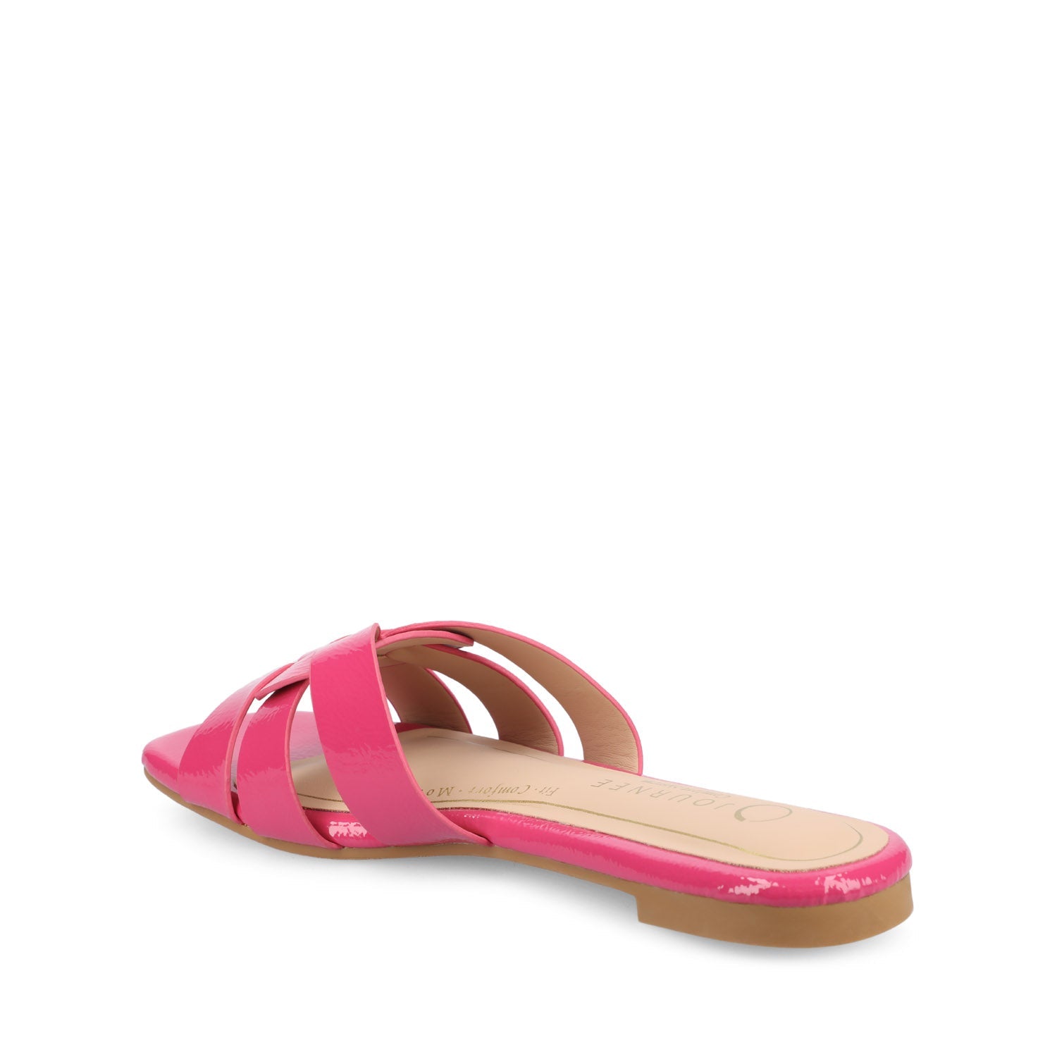 ARRINA SLIDE SANDALS IN STATEMENT PATENT - Hot Pink Patent