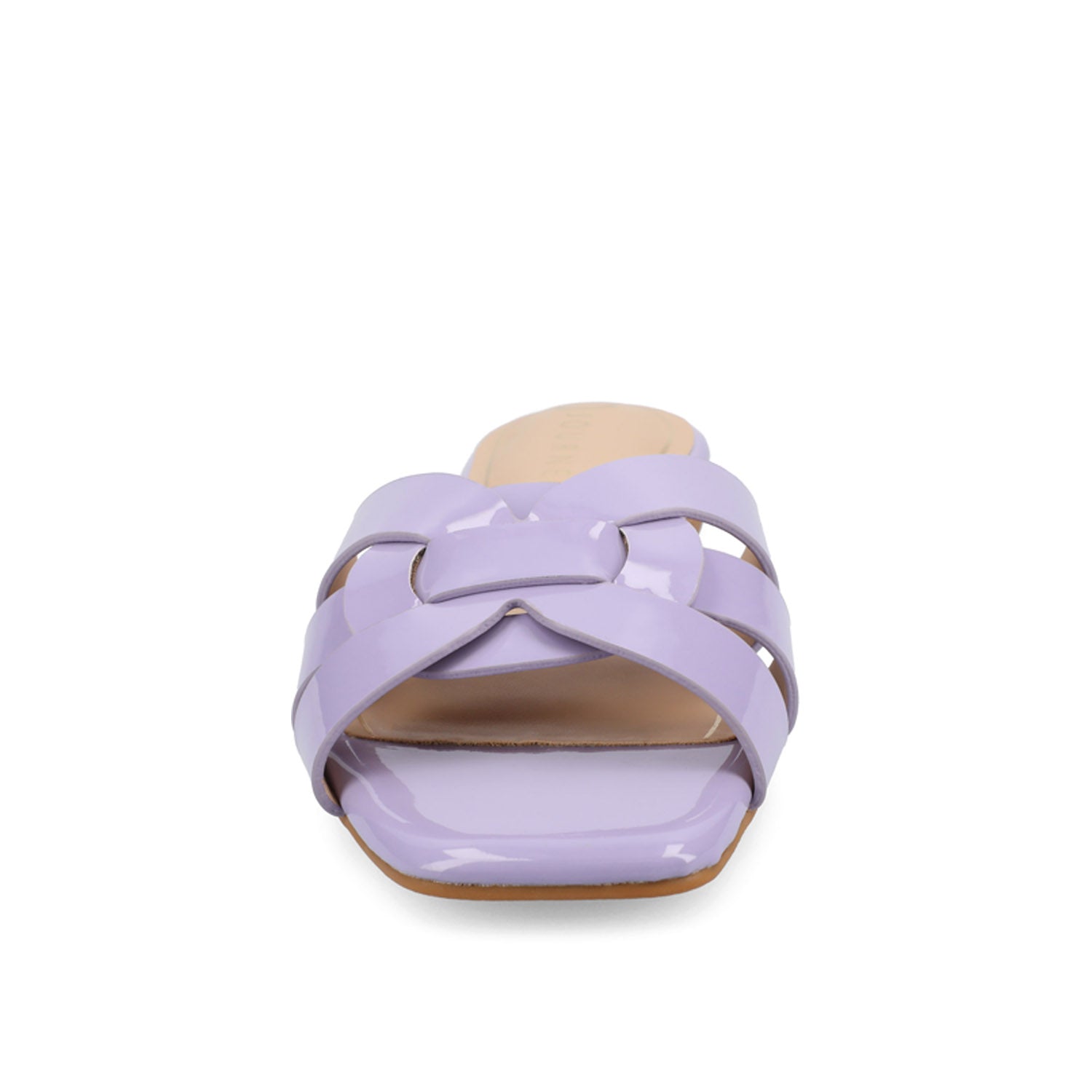 ARRINA SLIDE SANDALS IN STATEMENT PATENT - Lilac Patent