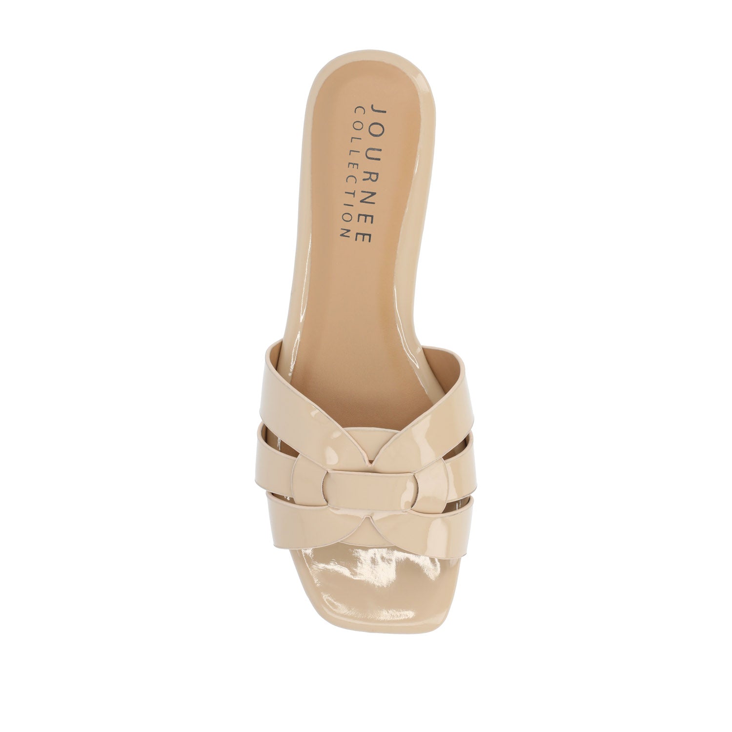 ARRINA SLIDE SANDALS IN BASIC PATENT - Nude Patent
