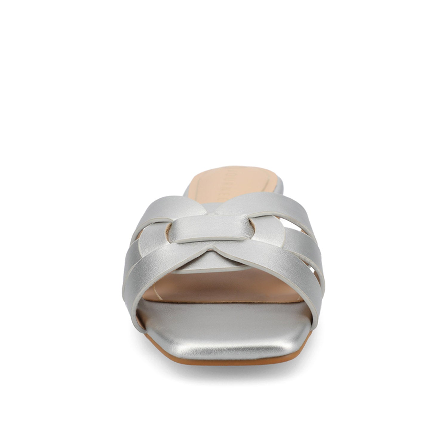 ARRINA BASIC PATENT SLIDE SANDALS IN WIDE - Silver PU