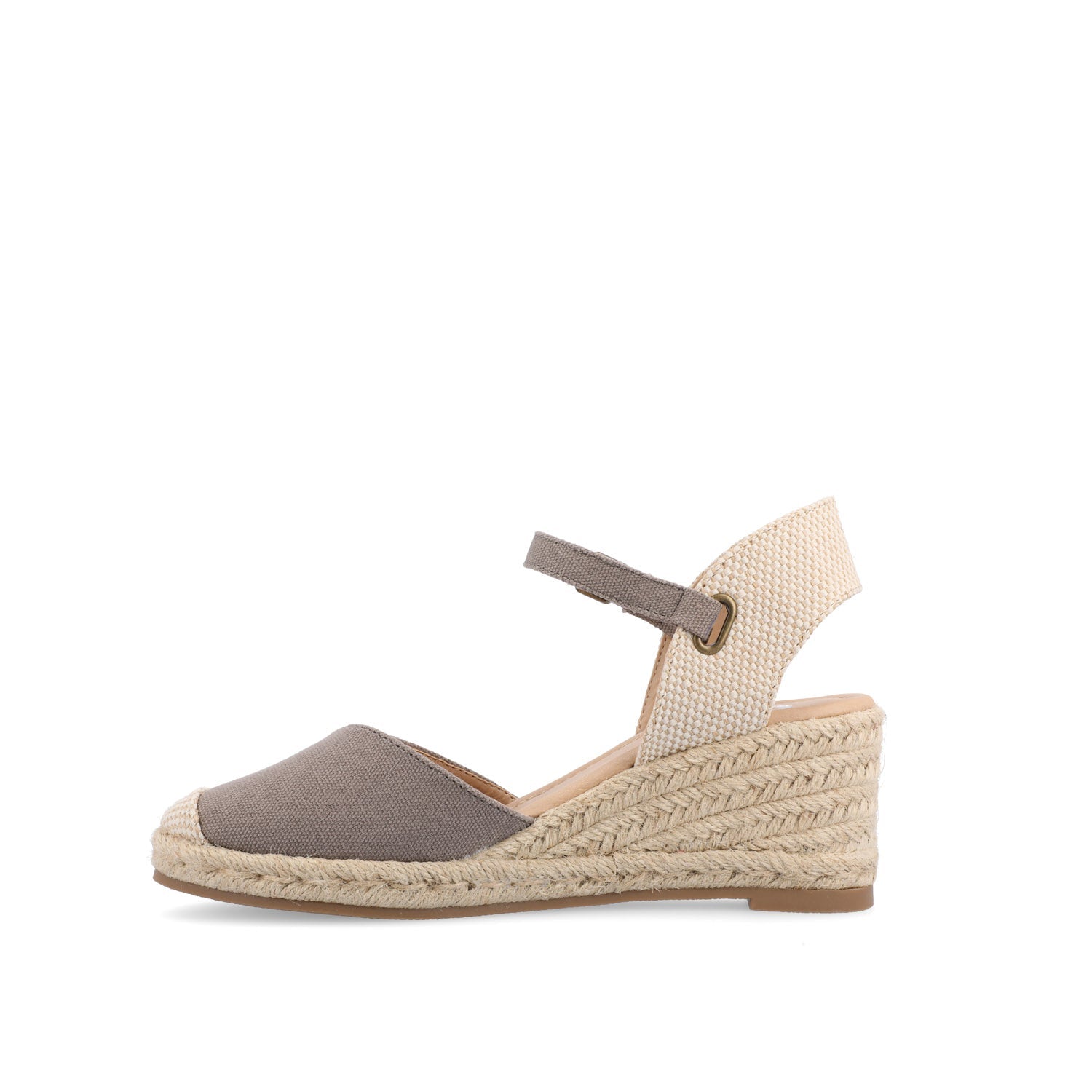 ASHLYN ESPADRILLE WEDGE SANDALS IN WIDE - Grey Fabric