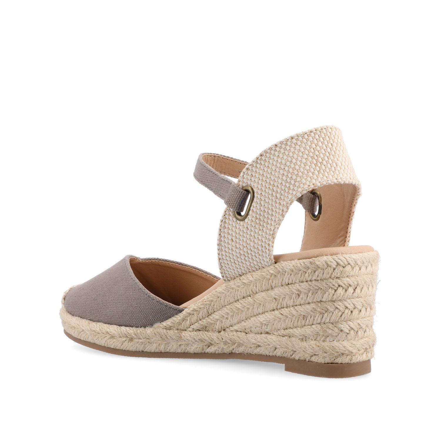 ASHLYN ESPADRILLE WEDGE SANDALS IN WIDE - Grey Fabric