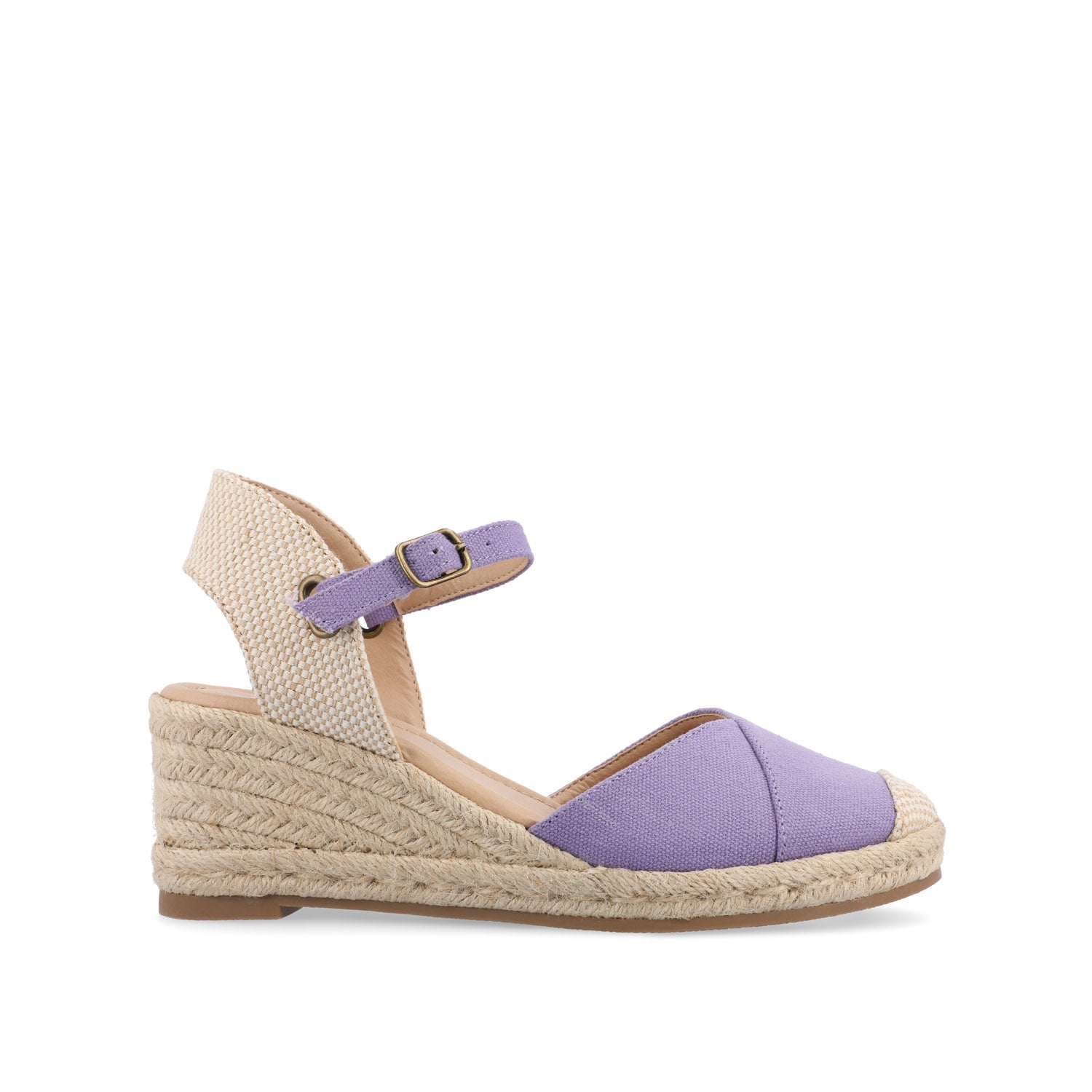 ASHLYN ESPADRILLE WEDGE SANDALS IN WIDE - Purple Fabric