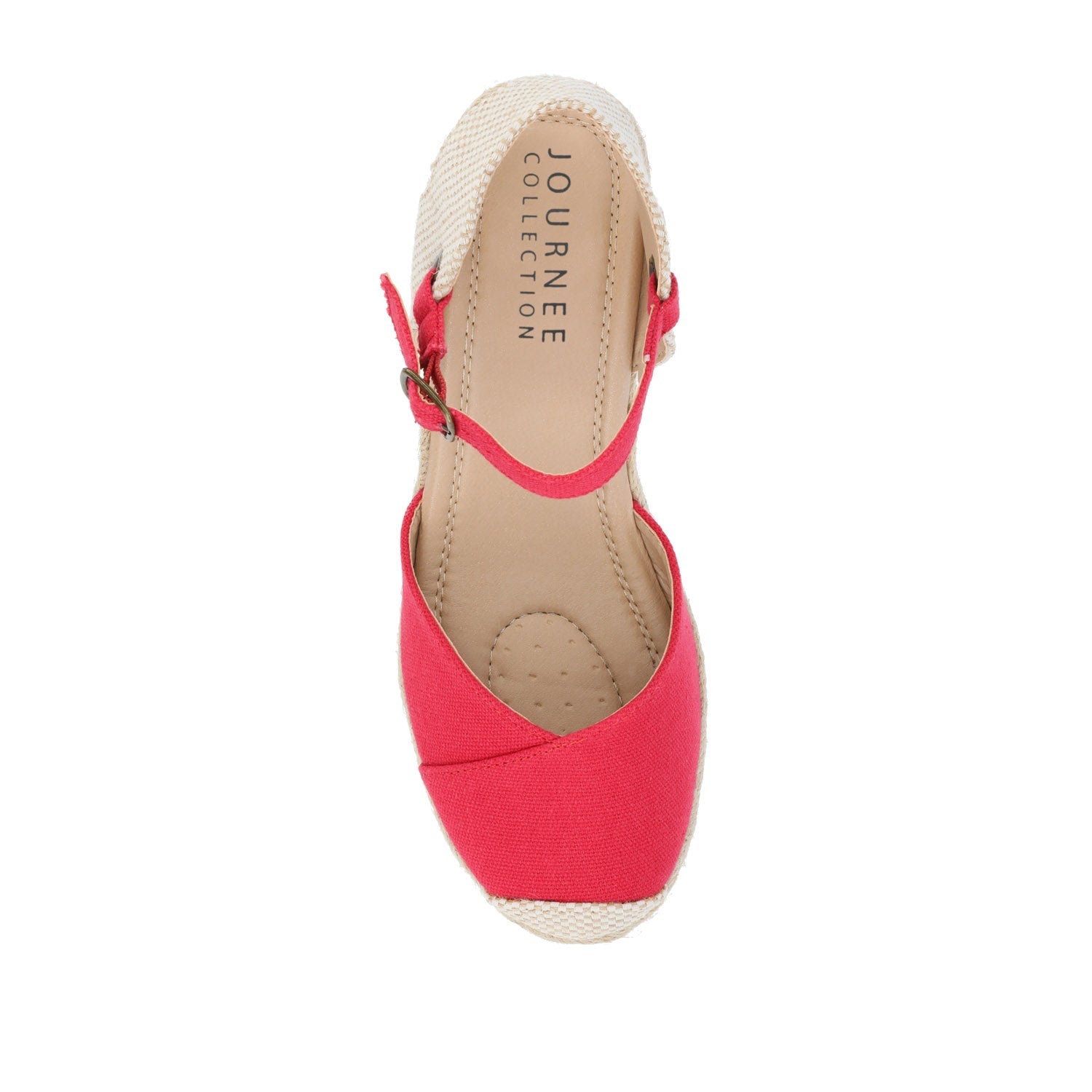 ASHLYN ESPADRILLE WEDGE SANDALS IN CANVAS - Red Fabric