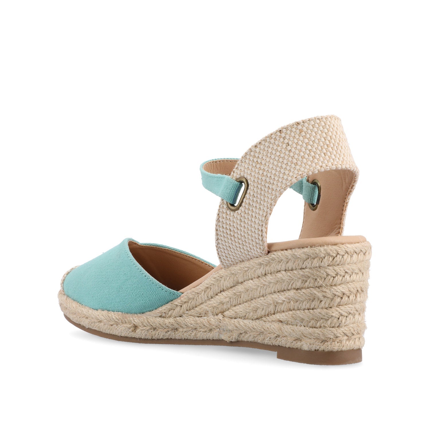 ASHLYN ESPADRILLE WEDGE SANDALS IN CANVAS - Teal Fabric