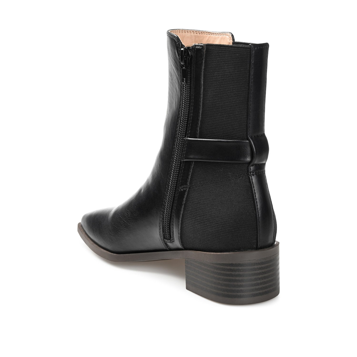 AUBRIE SQUARE TOE BOOTIES IN VEGAN LEATHER - Black