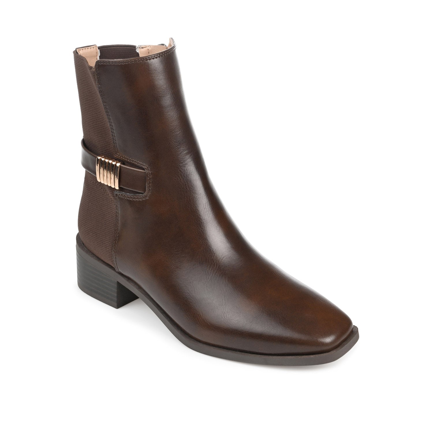 AUBRIE SQUARE TOE BOOTIES IN WIDE - Brown