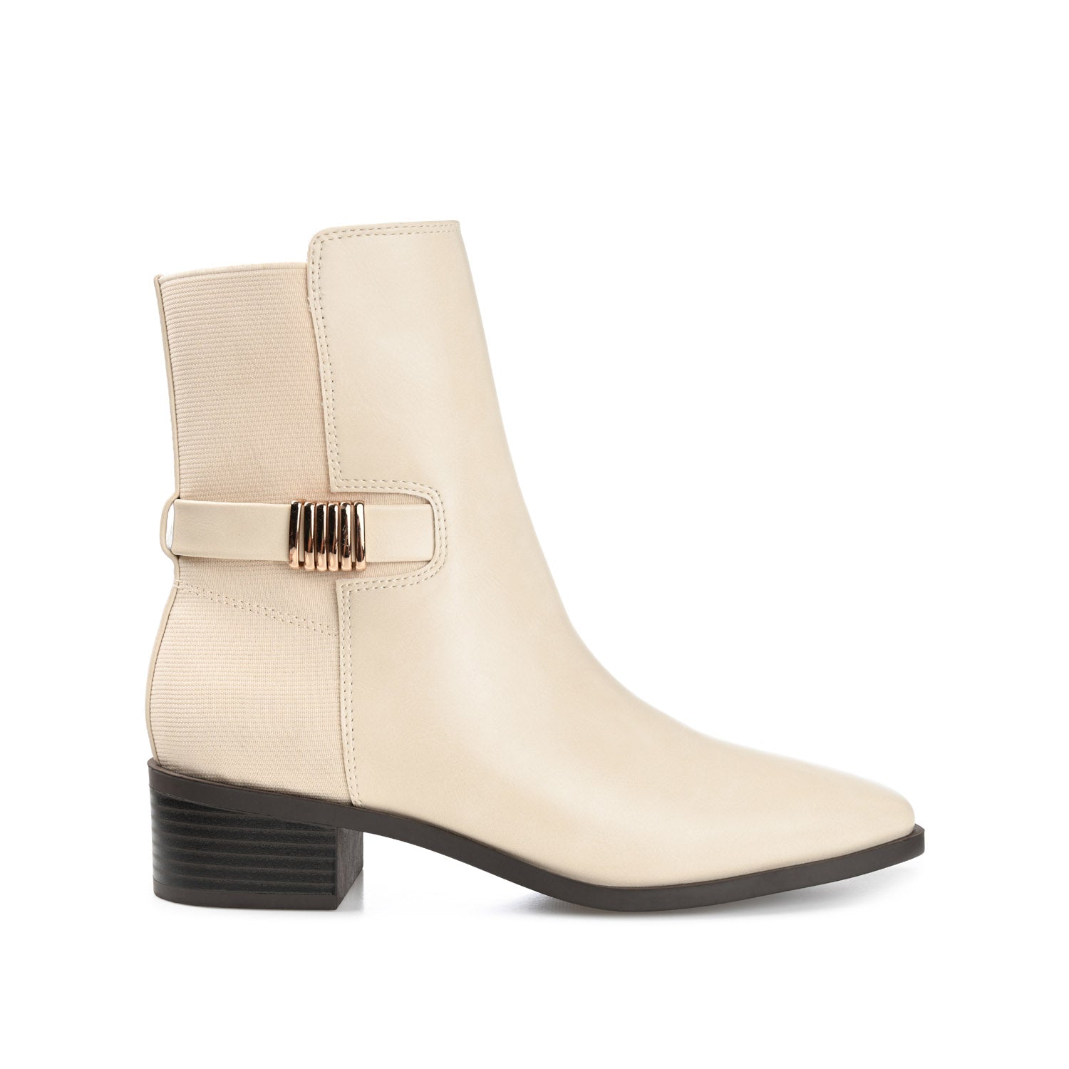 AUBRIE SQUARE TOE BOOTIES IN VEGAN LEATHER - Off White