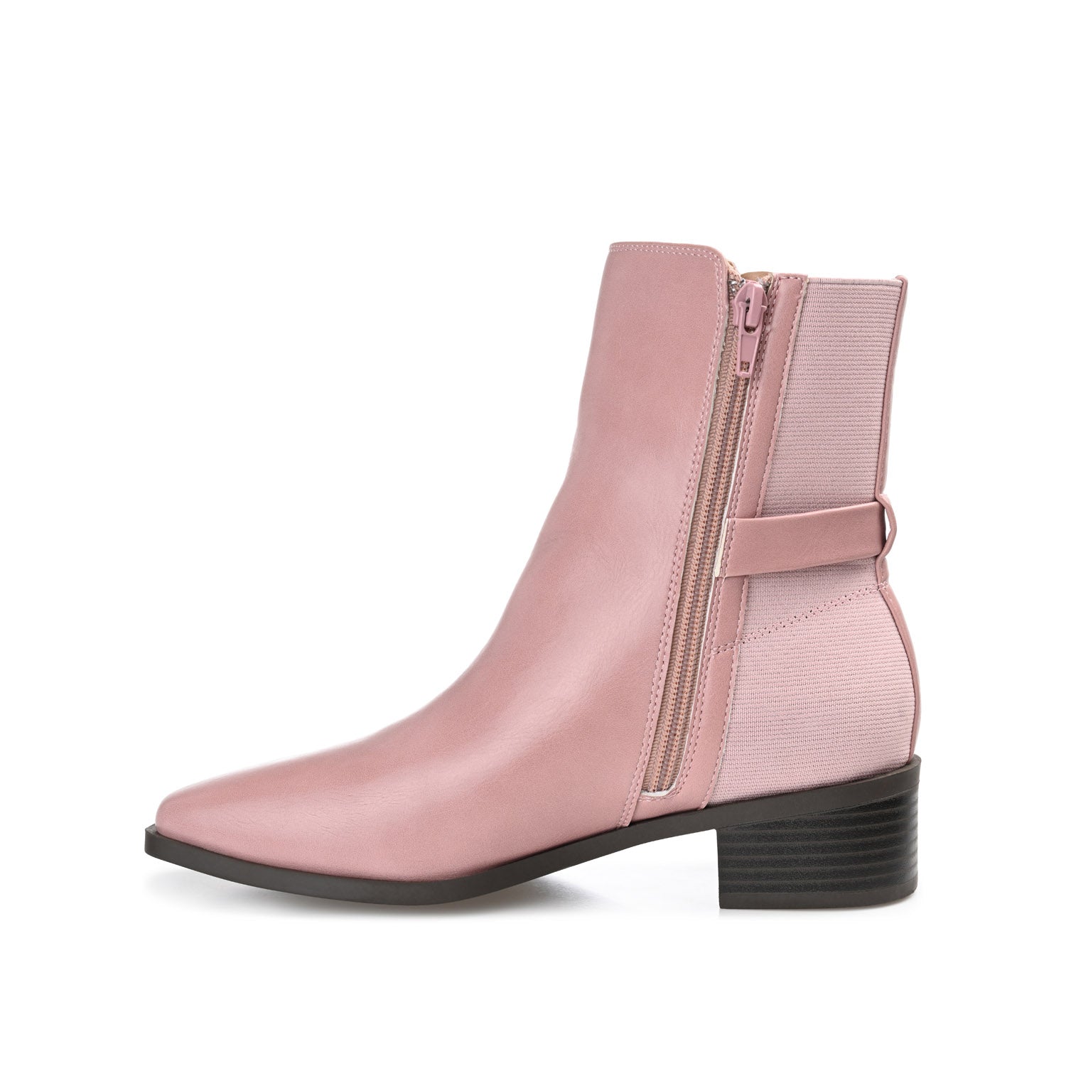 AUBRIE SQUARE TOE BOOTIES IN WIDE - Rose