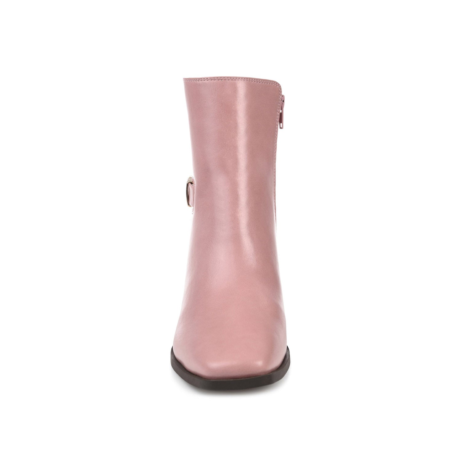 AUBRIE SQUARE TOE BOOTIES IN VEGAN LEATHER - Rose