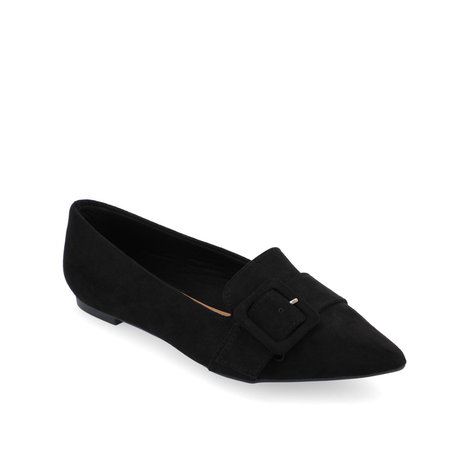 AUDREY LOAFER FLATS IN FAUX SUEDE - Black