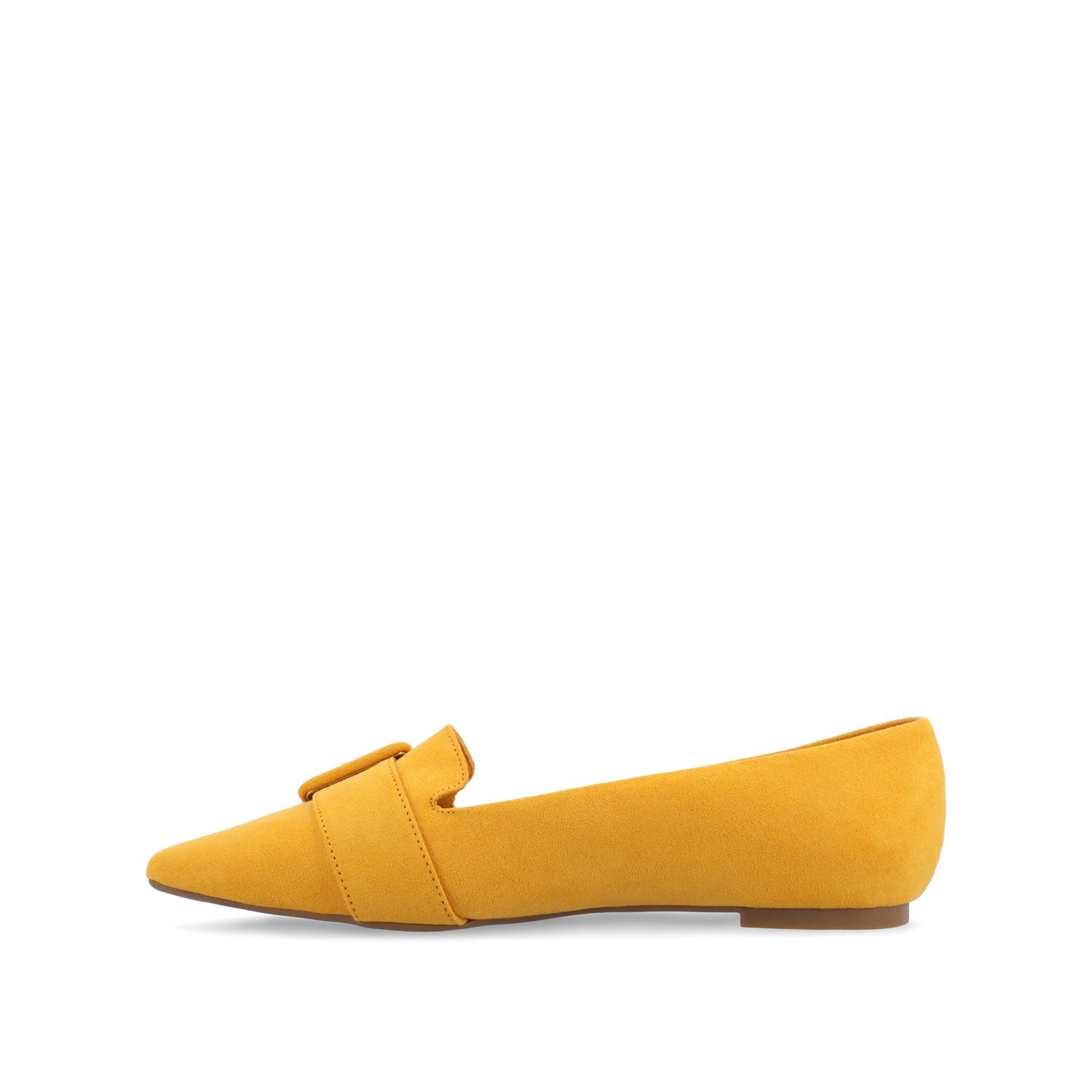 AUDREY LOAFER FLATS IN FAUX SUEDE - Mustard
