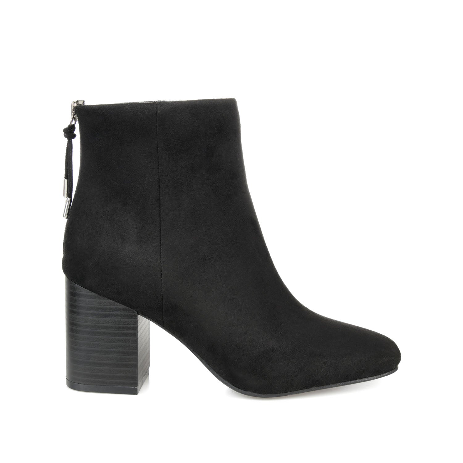 AUDRINA BLOCK HEELED BOOTIES IN VEGAN LEATHER - Black