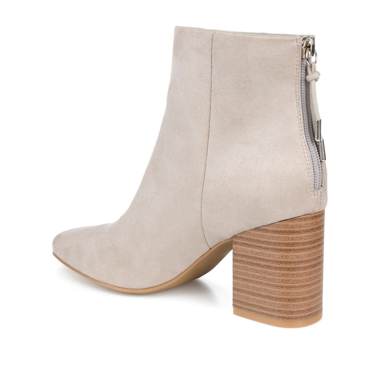 AUDRINA BLOCK HEELED BOOTIES IN VEGAN LEATHER