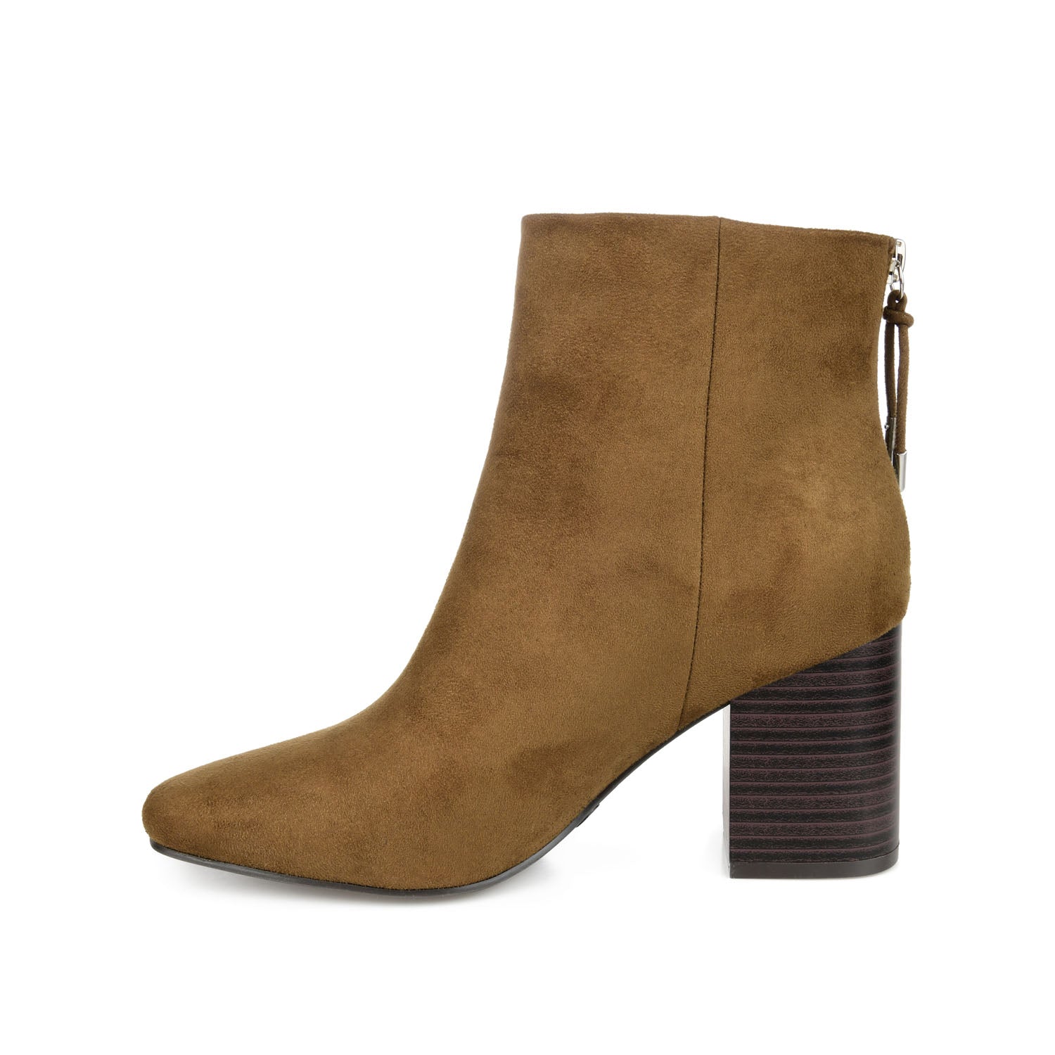 AUDRINA BLOCK HEELED BOOTIES IN VEGAN LEATHER