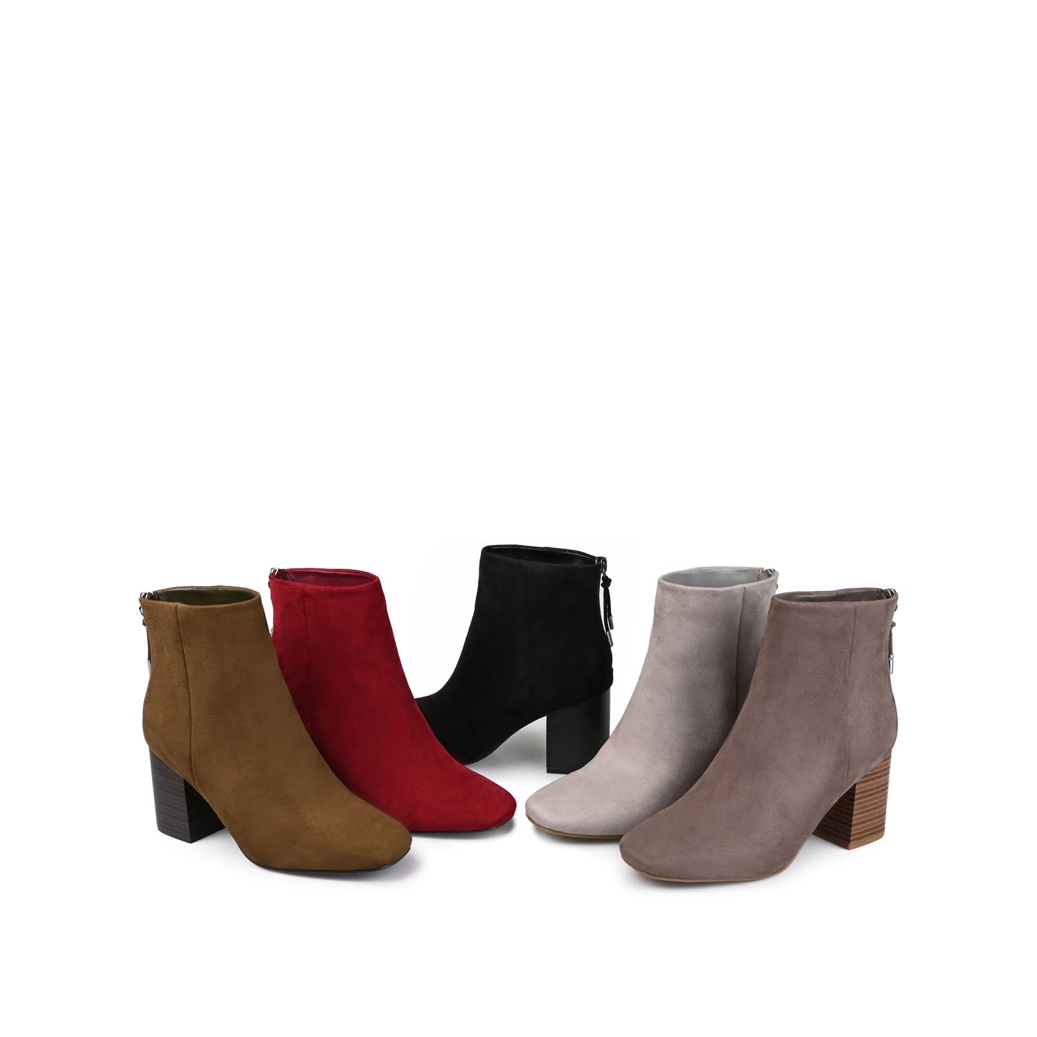 AUDRINA BLOCK HEELED BOOTIES IN VEGAN LEATHER