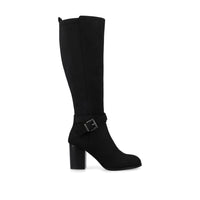 AVALONN KNEE HIGH DRESS BOOTS - Black Suede