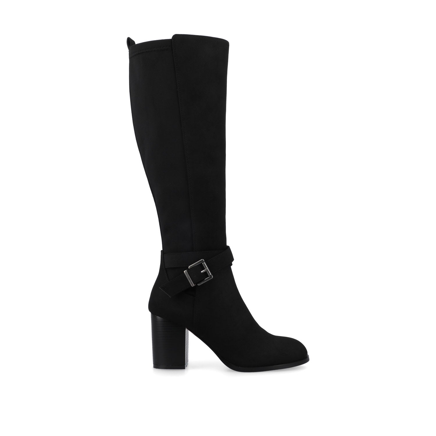AVALONN KNEE HIGH DRESS BOOTS IN EXTRA WIDE CALF - Black Suede