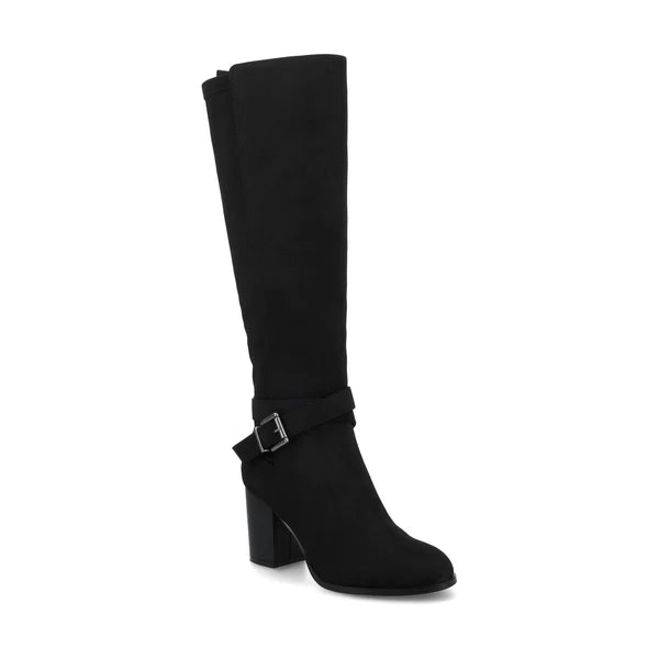 AVALONN KNEE HIGH DRESS BOOTS - Black Suede