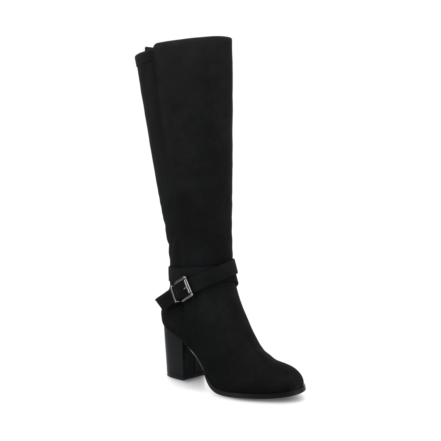 AVALONN KNEE HIGH DRESS BOOTS IN EXTRA WIDE CALF - Black Suede