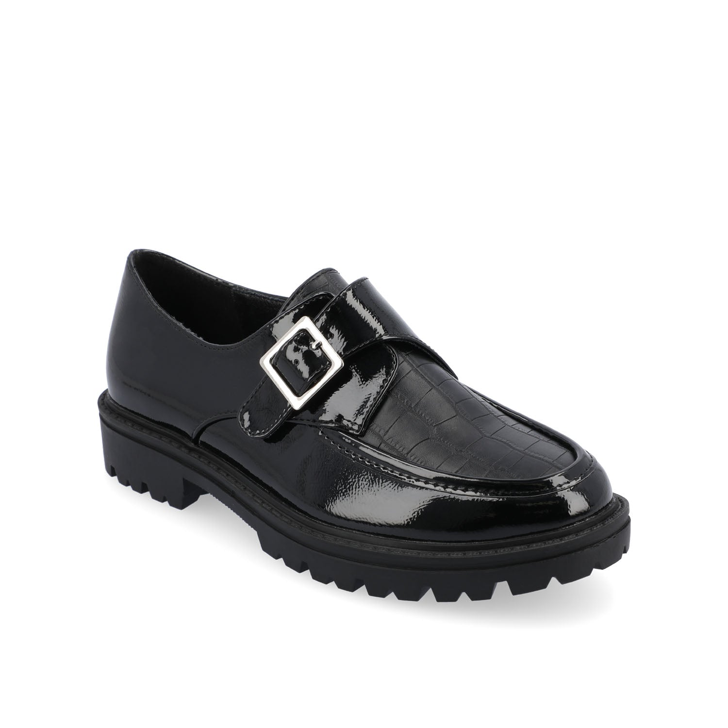 AZULA OXFORD FLATS IN VEGAN LEATHER - Black