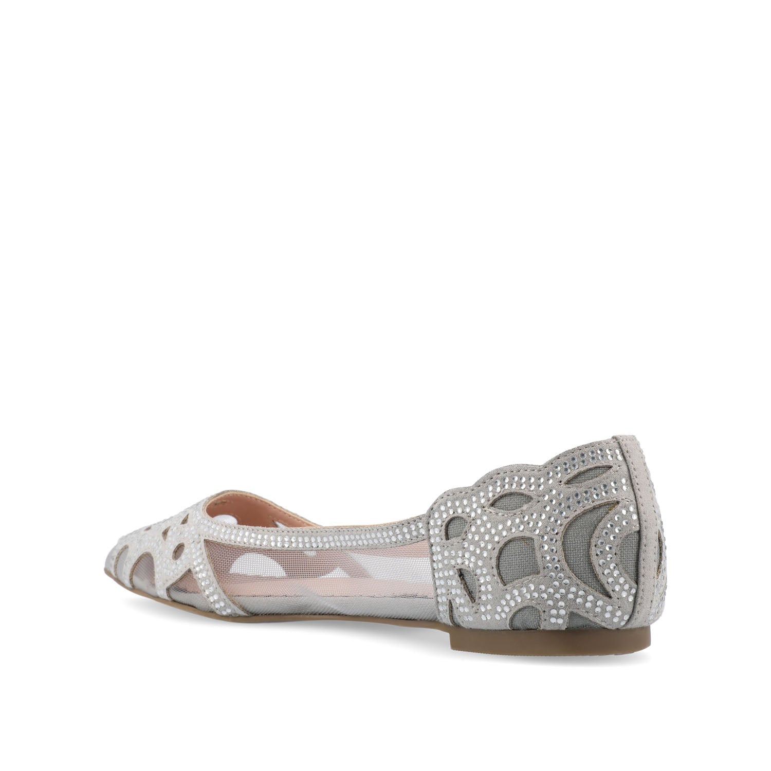 BATAVIA BALLET FLATS IN FAUX SUEDE & MESH - Grey Mesh