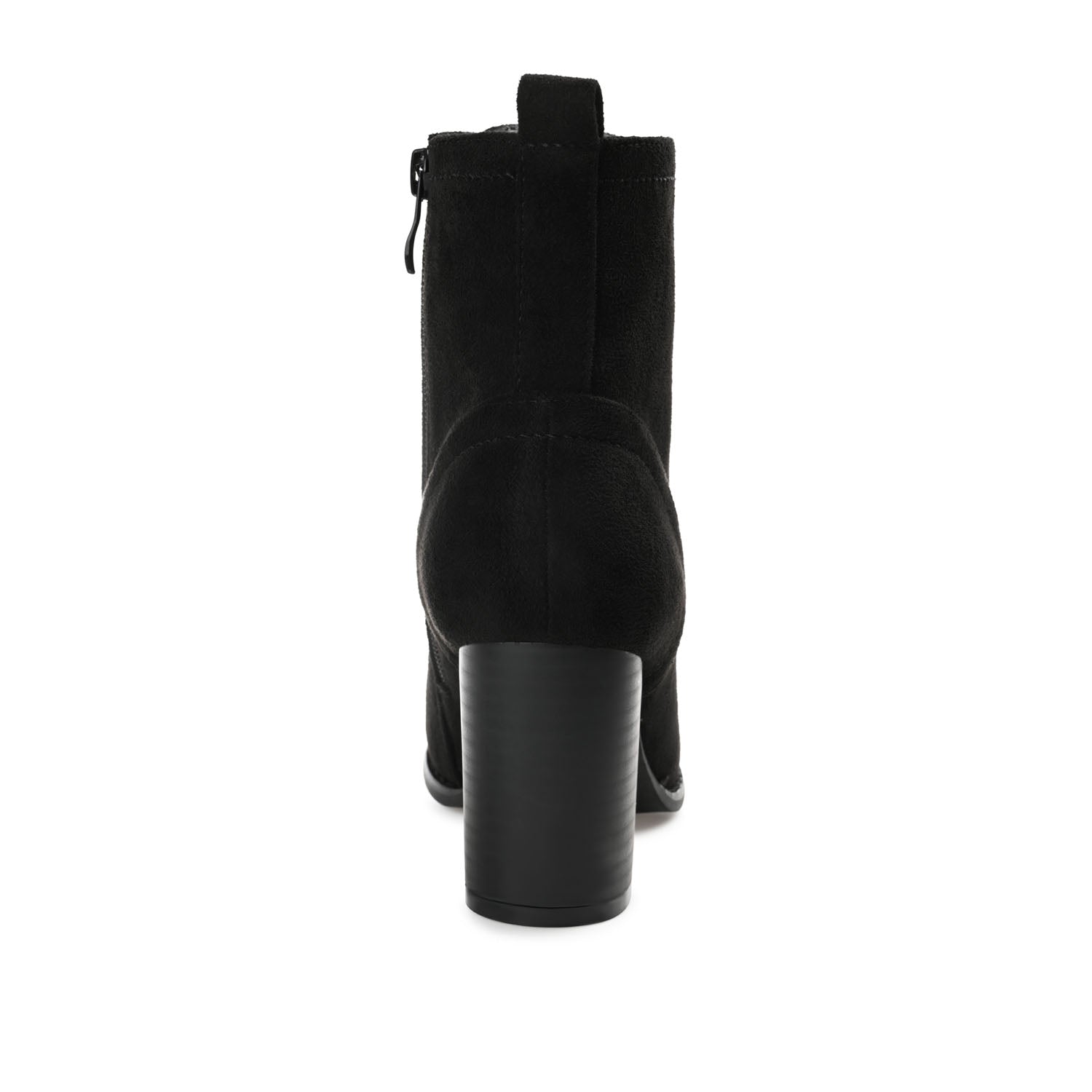 BAYLOR LACE-UP BOOTIES IN FAUX SUEDE - Black Faux Suede