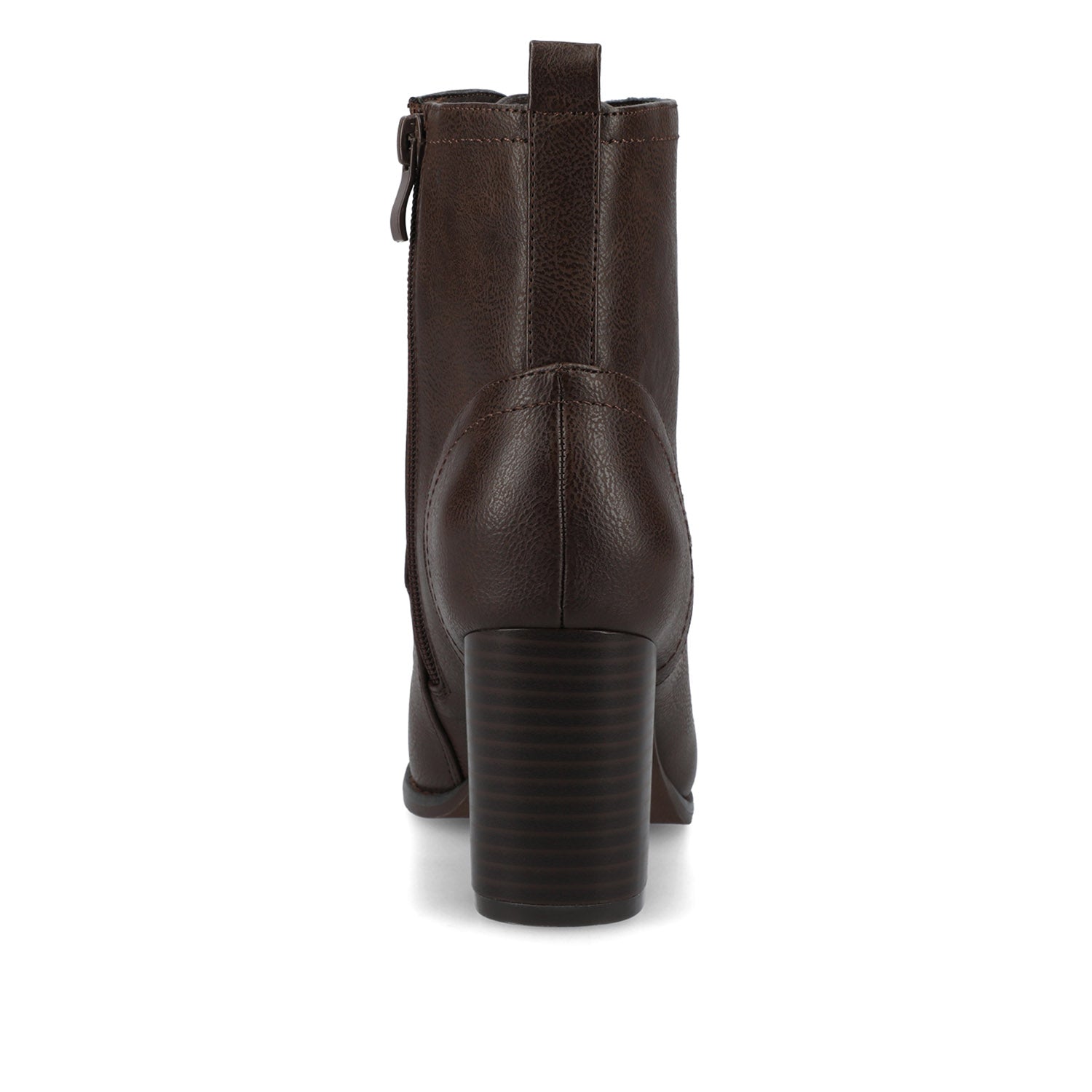 BAYLOR VEGAN LEATHER LACE-UP BOOTIES IN WIDE - Brown PU