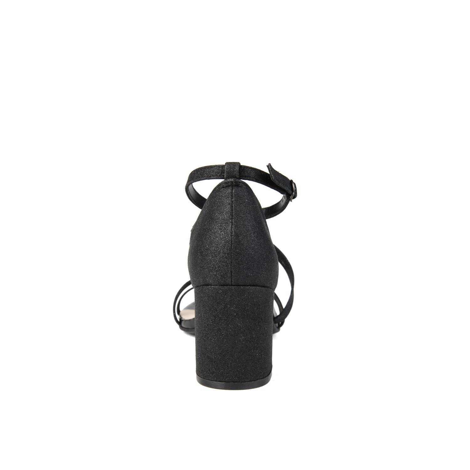 BELLA GLITTERED STRAPPY HEELS IN WIDE - Black Glitter