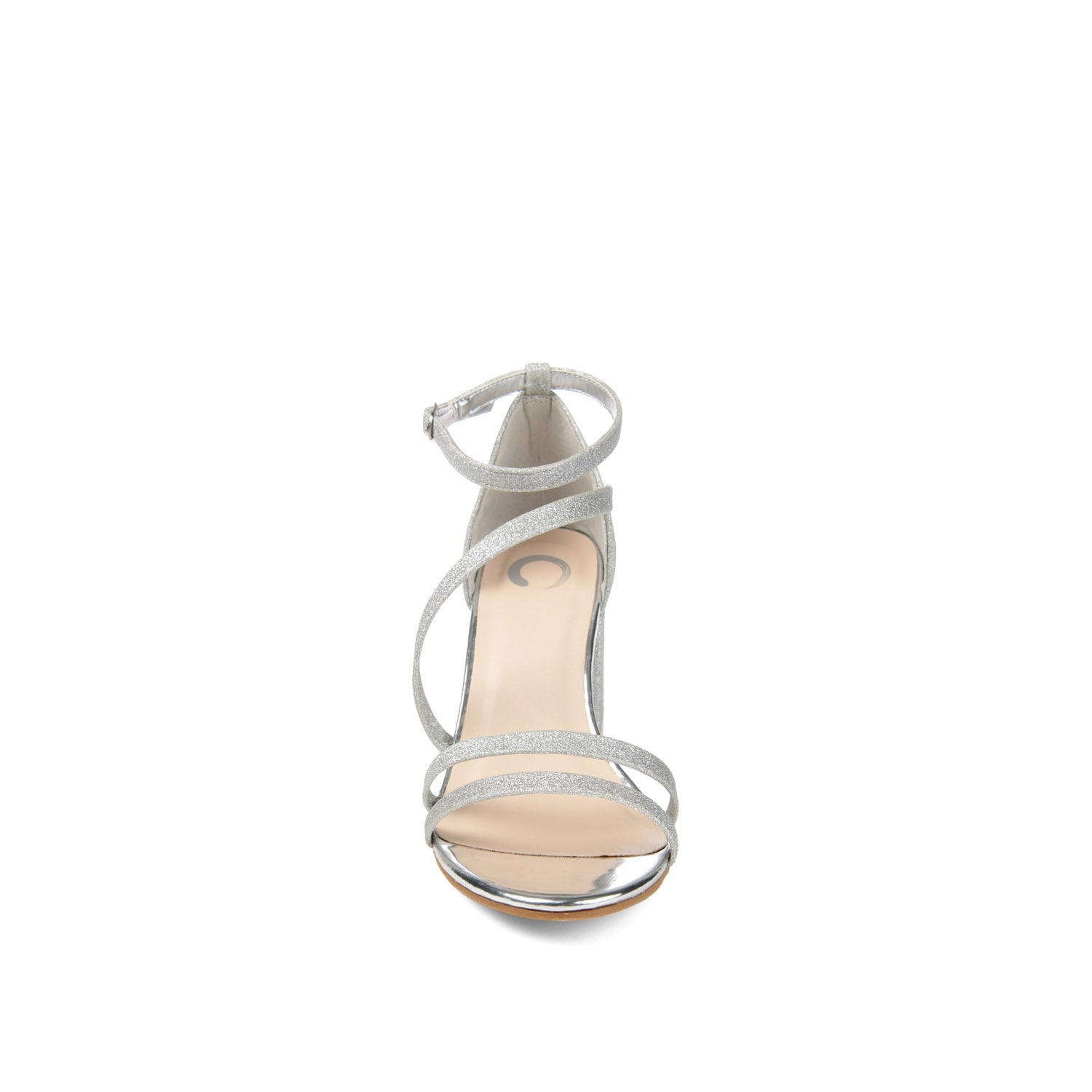 BELLA GLITTERED STRAPPY HEELS IN WIDE - Silver Glitter