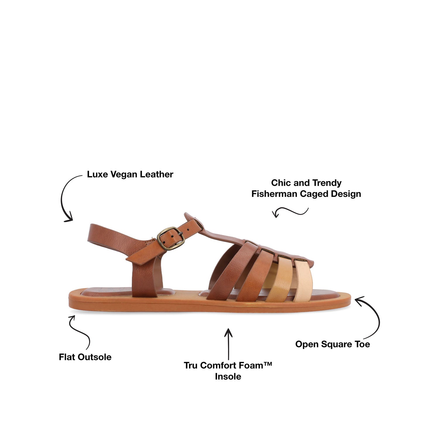 BENICIA FISHERMAN SANDALS IN VEGAN LEATHER