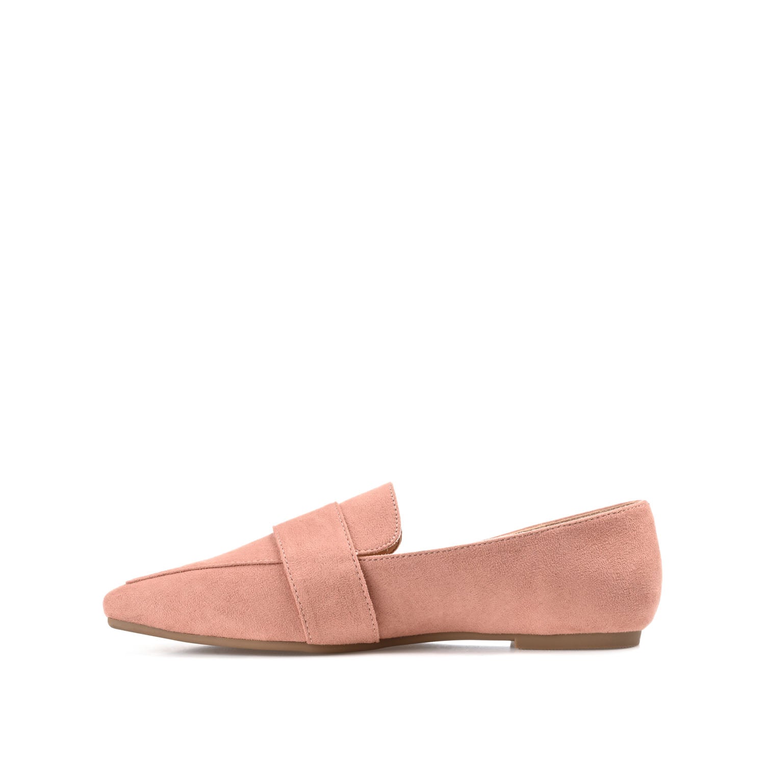BENNTLY SQUARE TOE LOAFER IN FAUX SUEDE - Blush