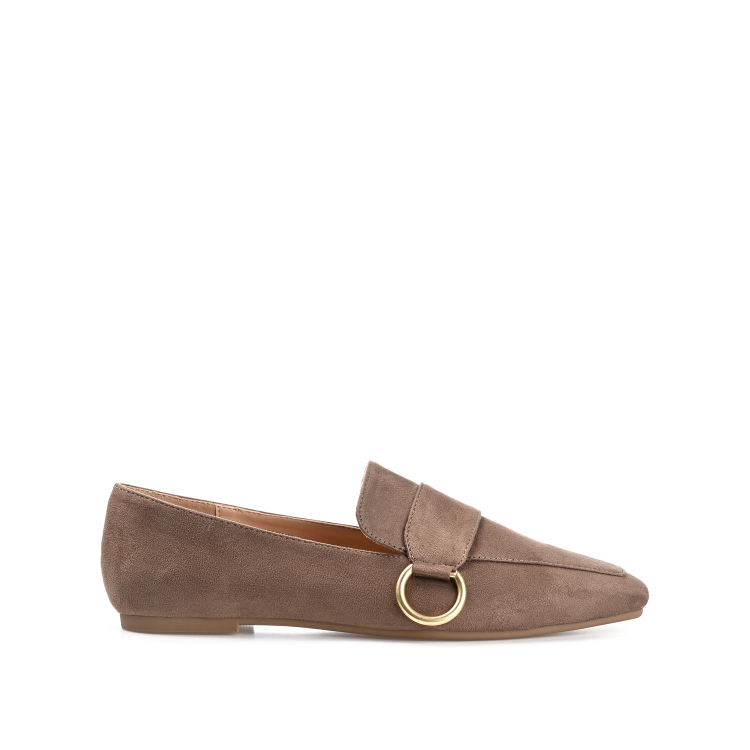 BENNTLY SQUARE TOE LOAFER IN FAUX SUEDE - Taupe