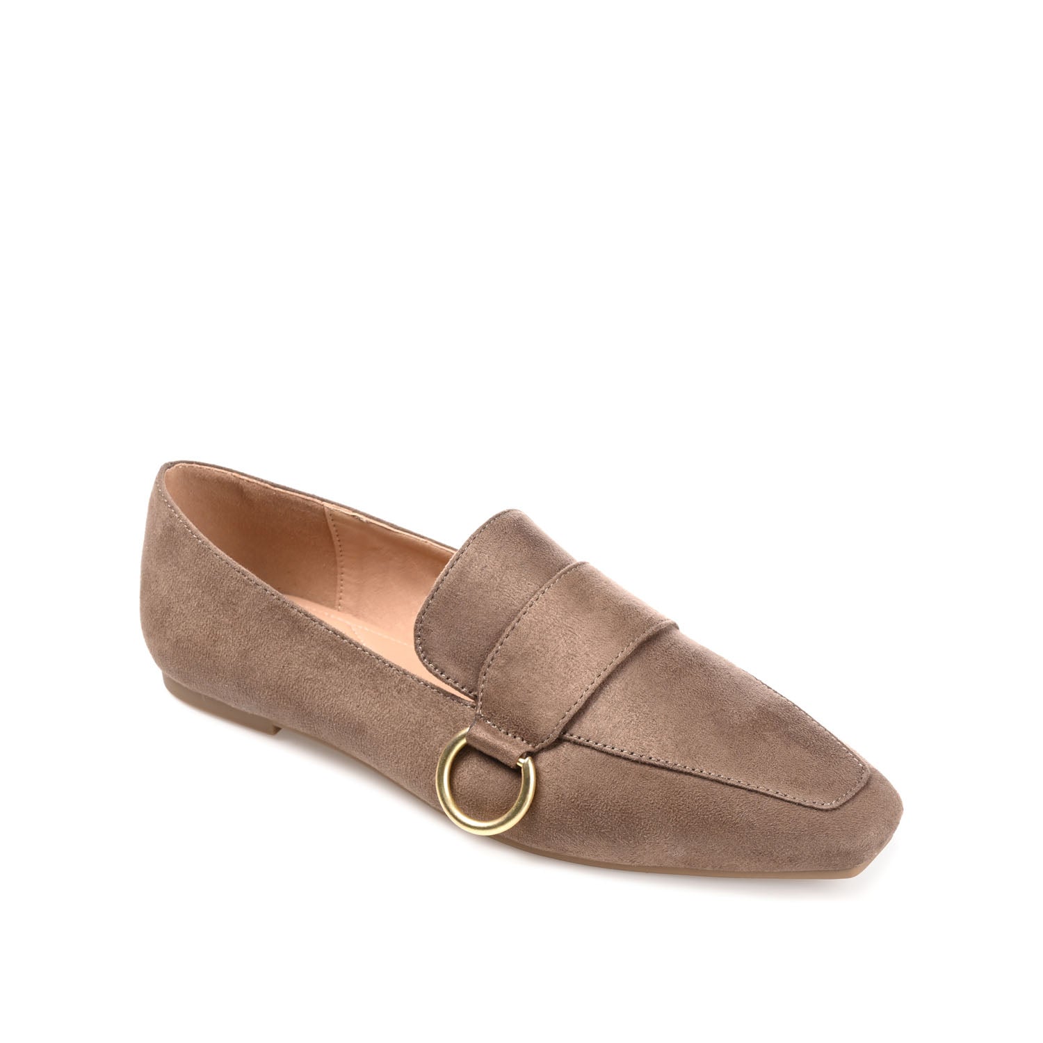 BENNTLY SQUARE TOE LOAFER IN FAUX SUEDE - Taupe