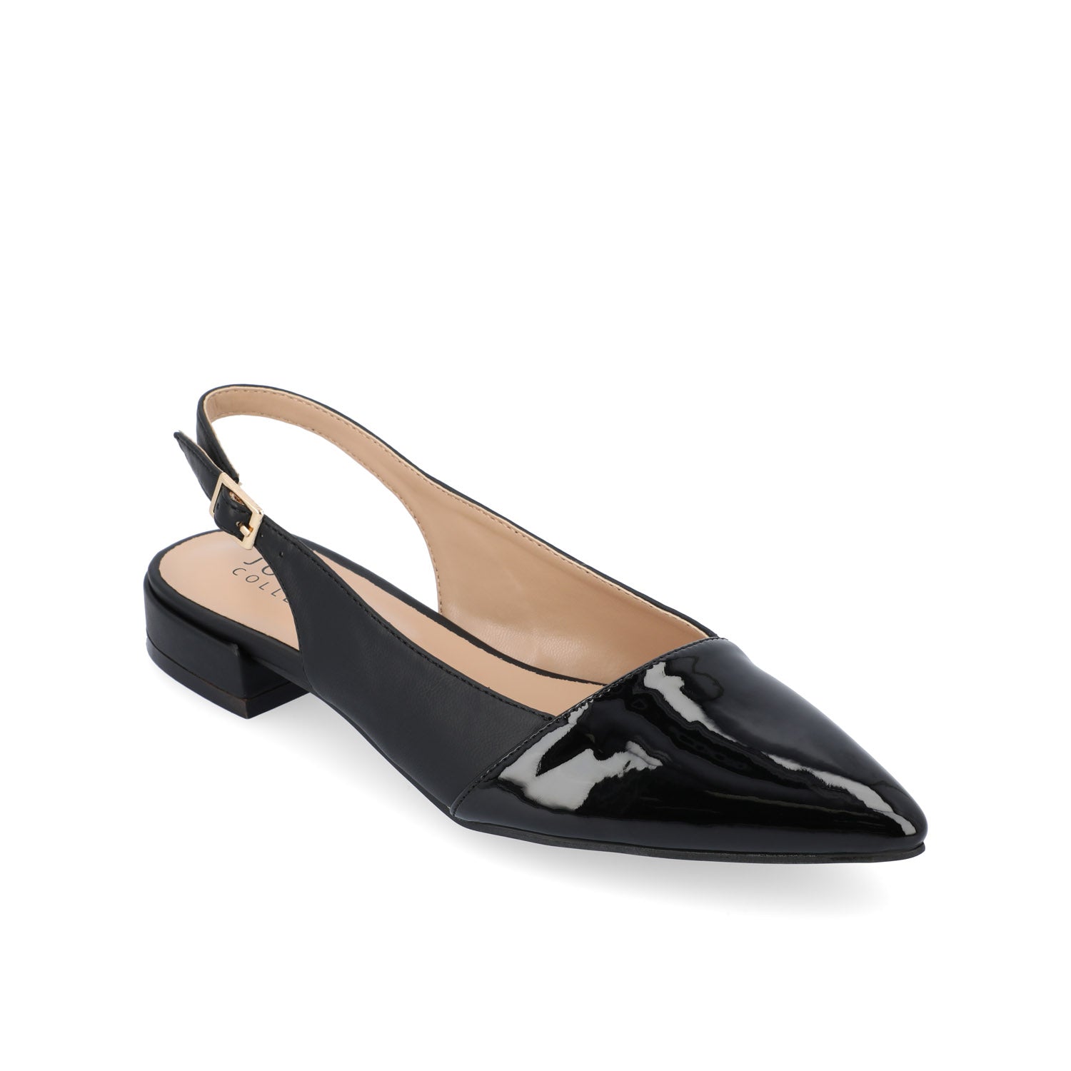 BERTIE SLINGBACK FLATS IN VEGAN LEATHER - Black