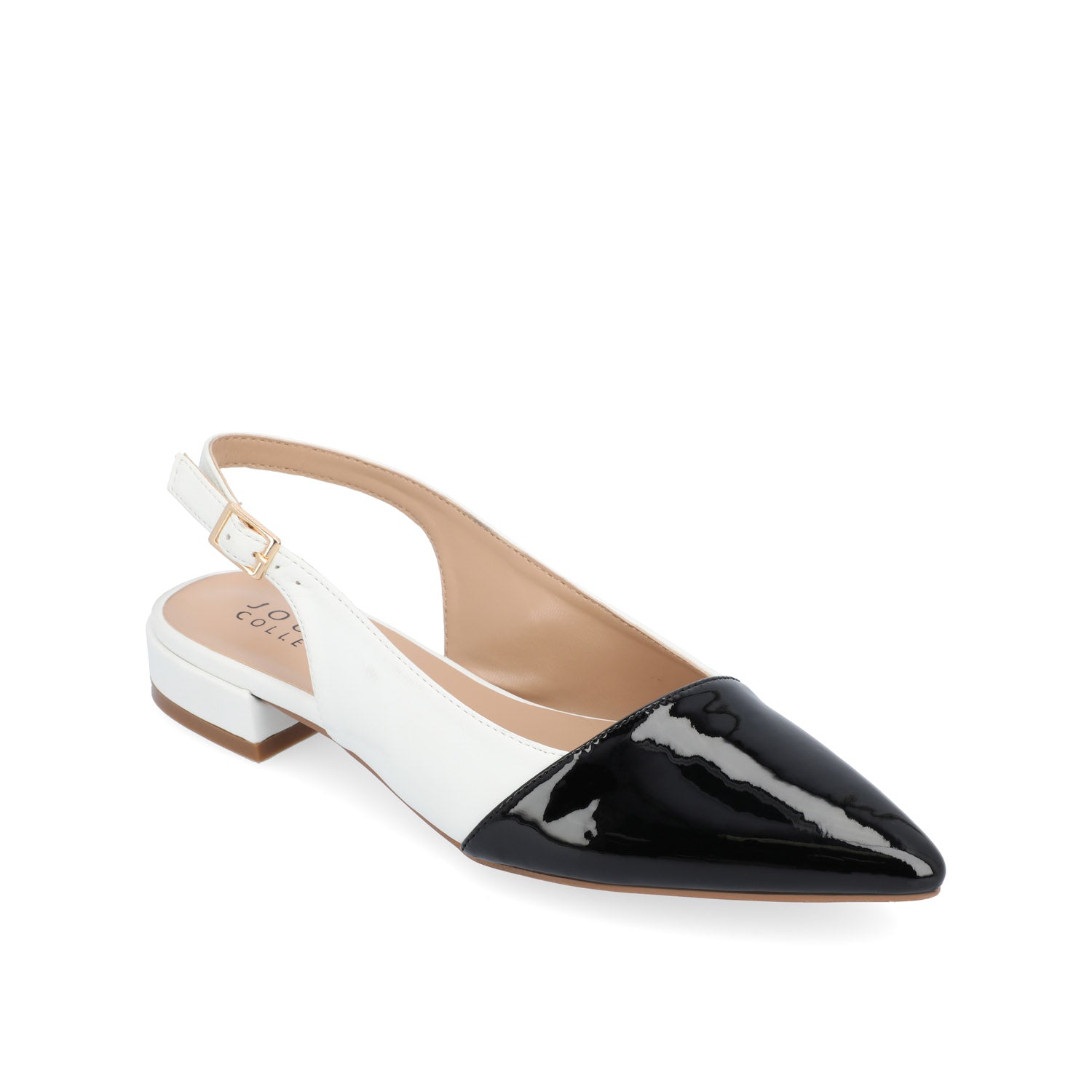 BERTIE SLINGBACK FLATS IN VEGAN LEATHER - White
