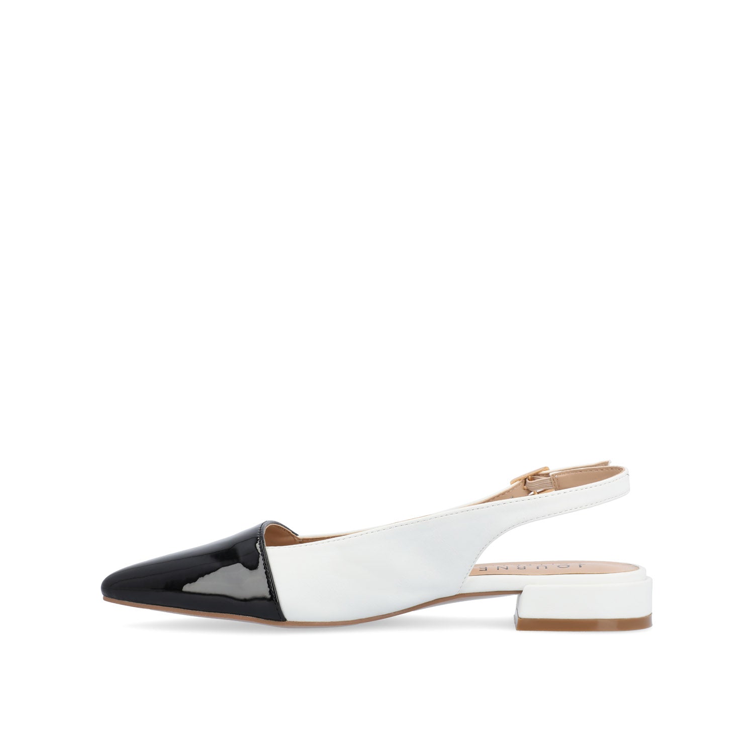 BERTIE SLINGBACK FLATS IN VEGAN LEATHER - White
