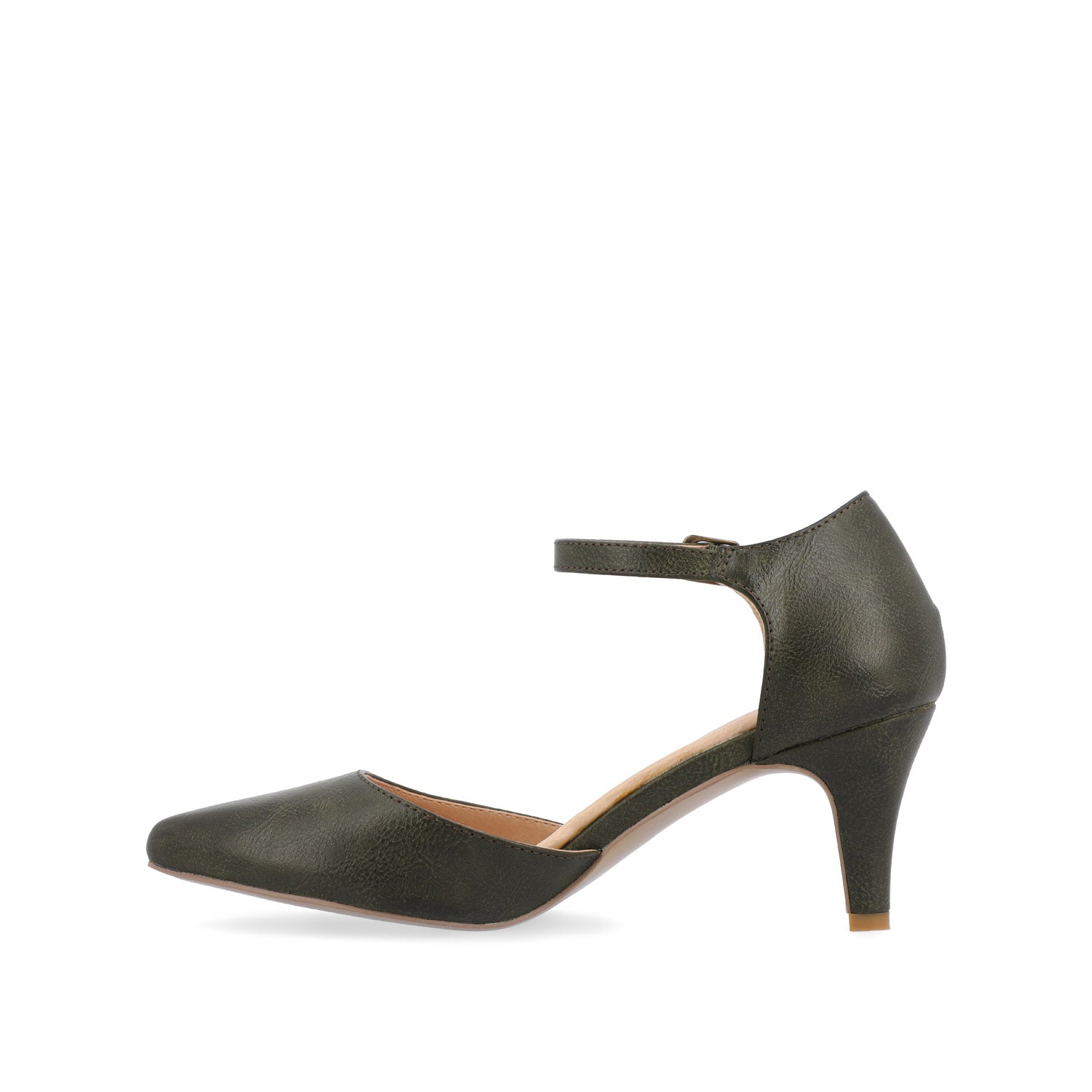 BETTIE D'ORSAY PUMP HEELS IN WIDE - Olive PU